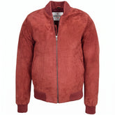 Mens Suede MA-1 Bomber Jacket Trevor Ignite Red