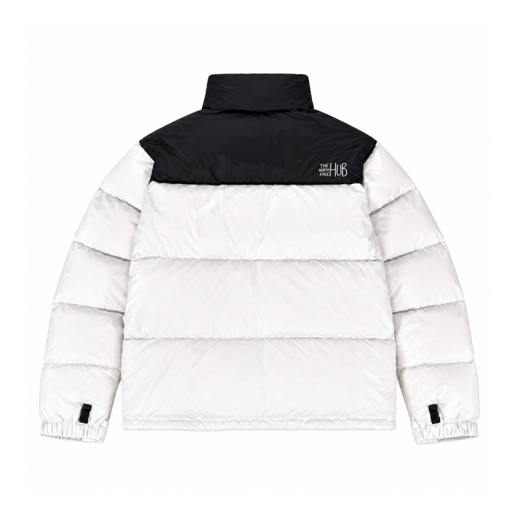 The North Face Hub White Mens Puffer Jacket – Mens Insulated Winter Jacket / Nuptse Puffer Jacket 1996 Retro Coat