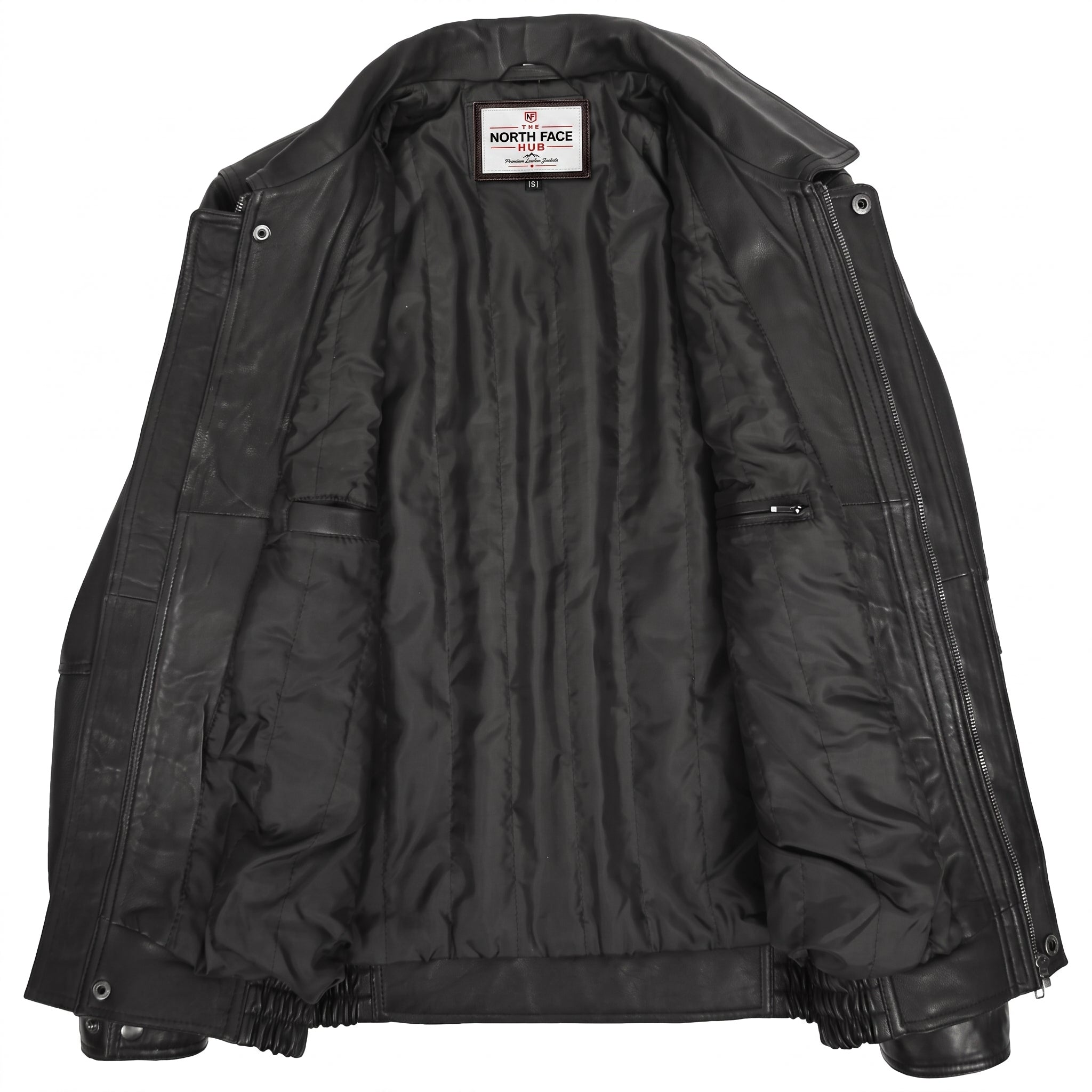 Mens Bomber Leather Jacket Classic Style Jim Nova Black