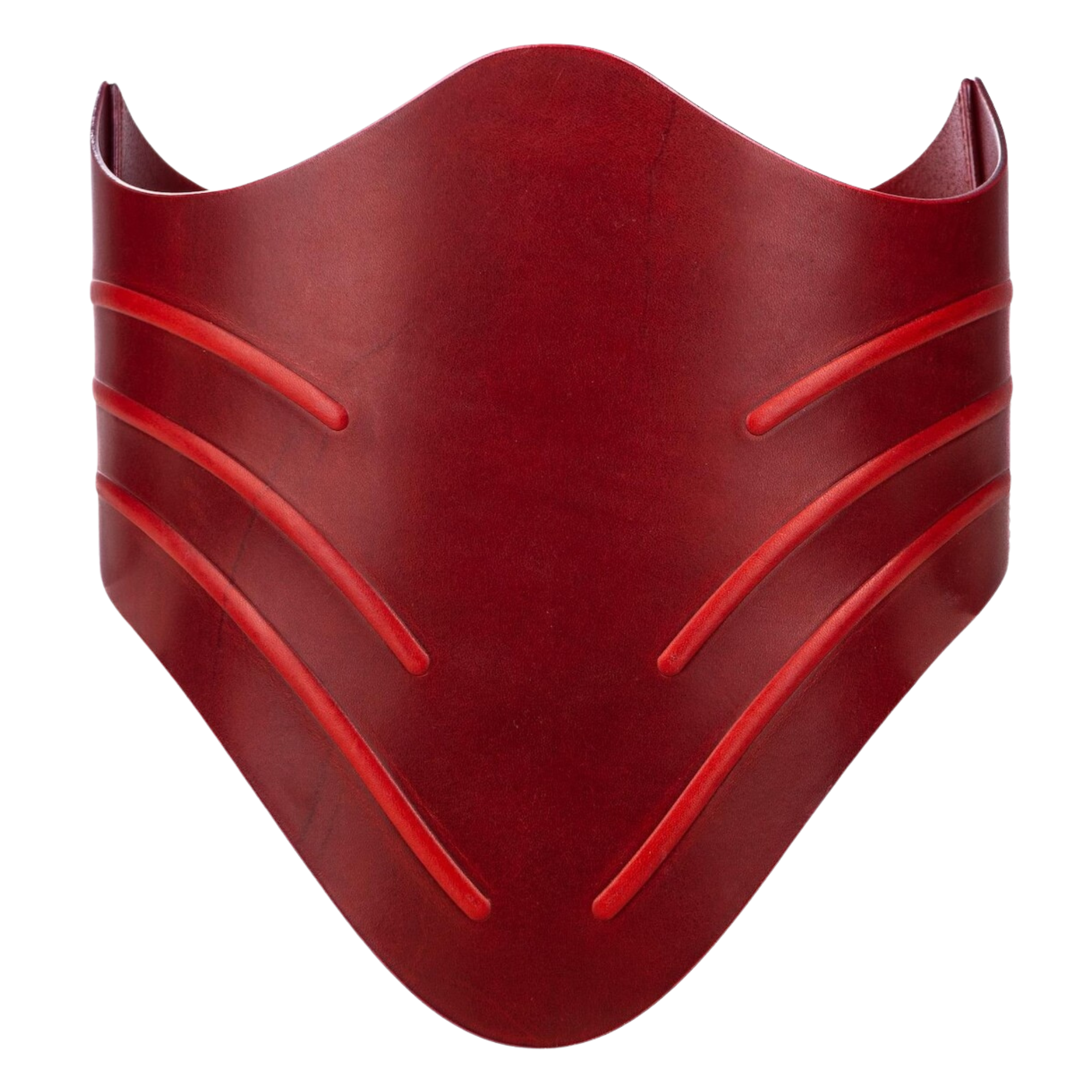 Handcrafted Victorian Red Leather Overbust Corset Steel Boned Gothic Basque