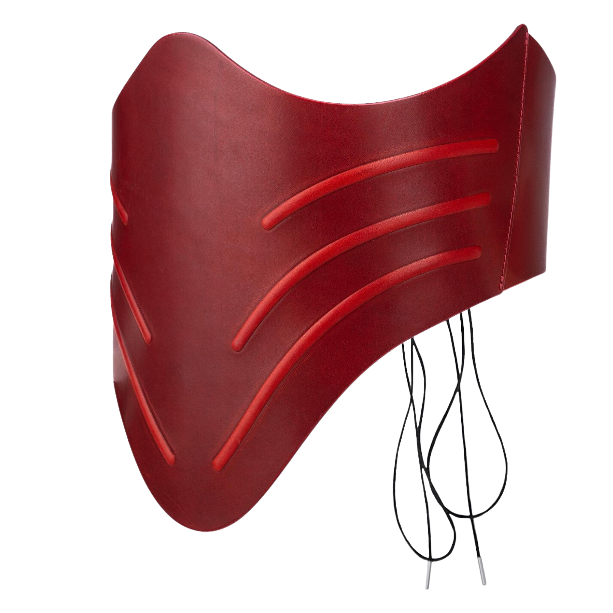 Handcrafted Victorian Red Leather Overbust Corset Steel Boned Gothic Basque
