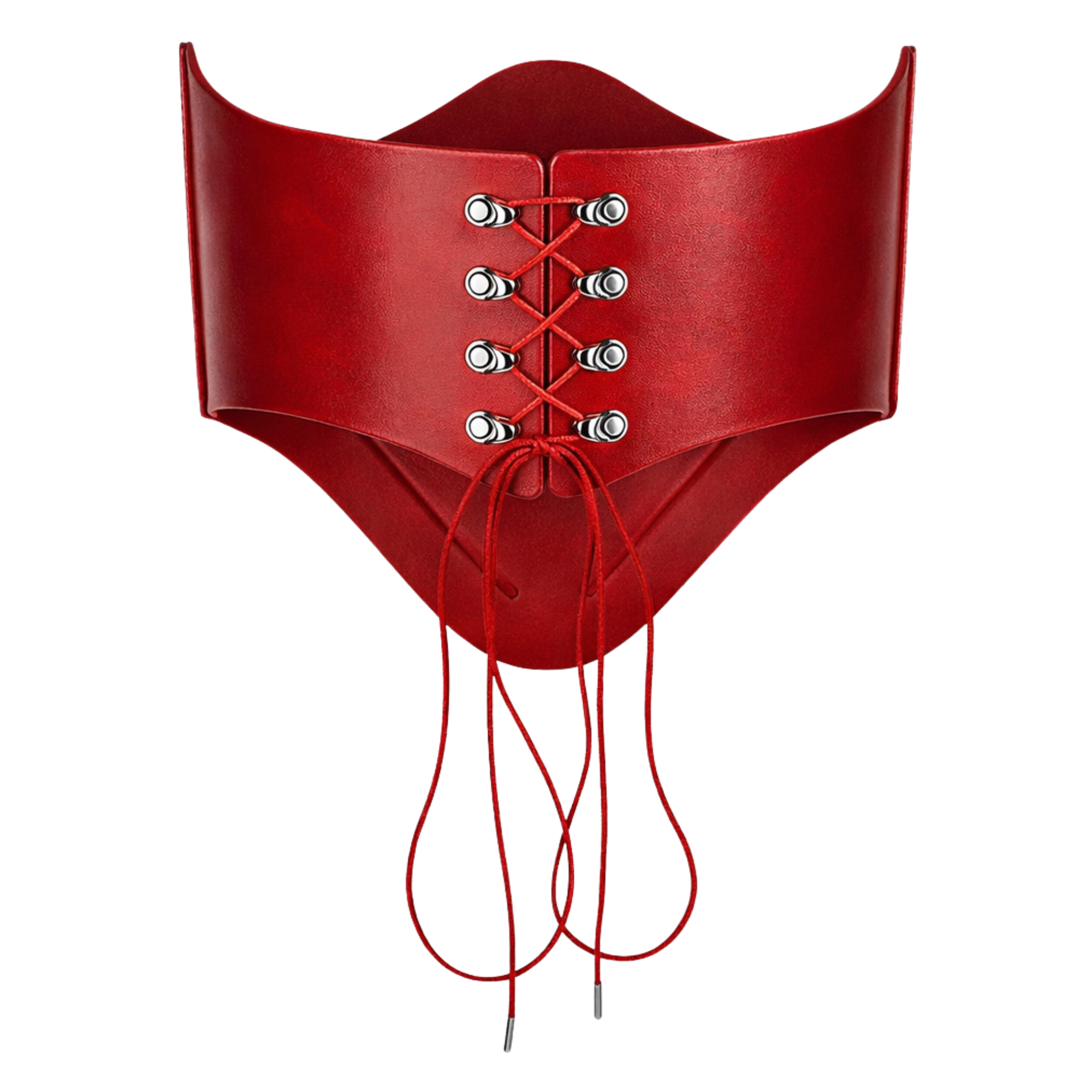 Handcrafted Victorian Red Leather Overbust Corset Steel Boned Gothic Basque