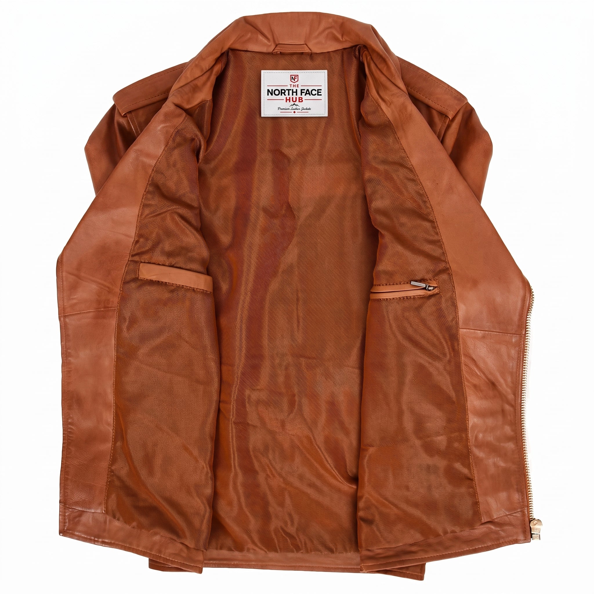 Mens Leather Biker Jacket Brando Style Johnny Dynamo Tan