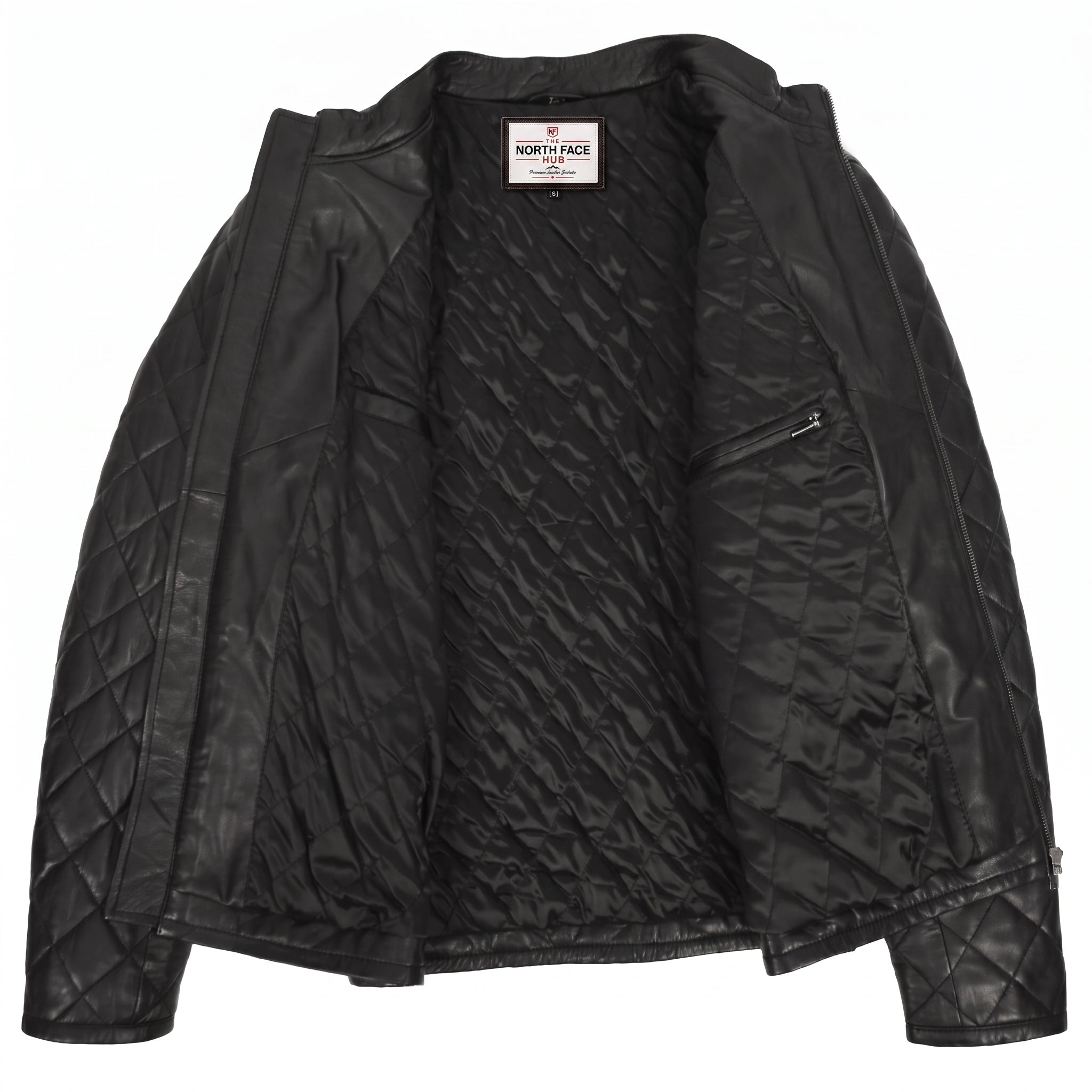 Mens Leather Quilted Anorak Style Jacket Jeff Nova Black