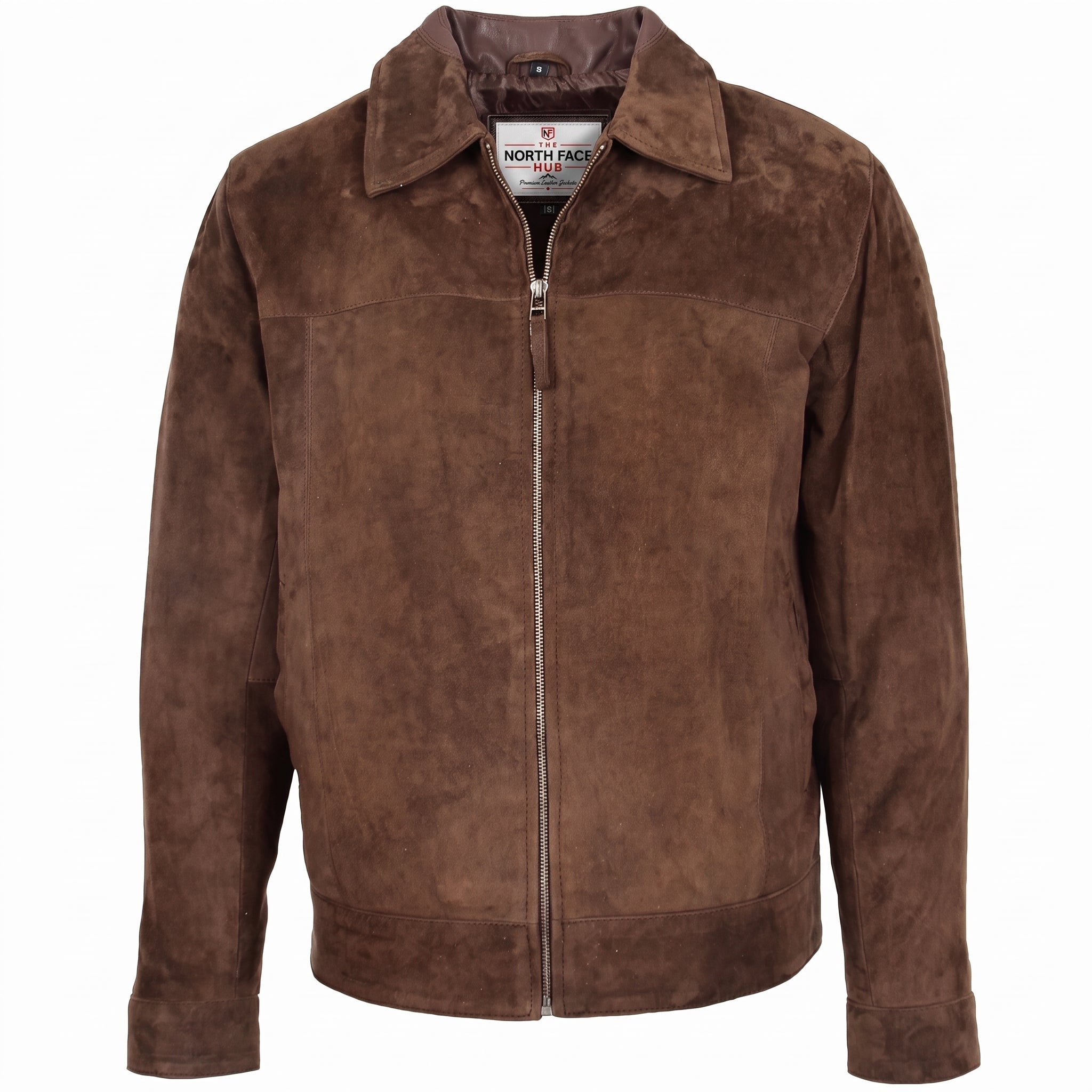 Mens Real Suede Casual Harrington Jacket Larry Zenith Brown