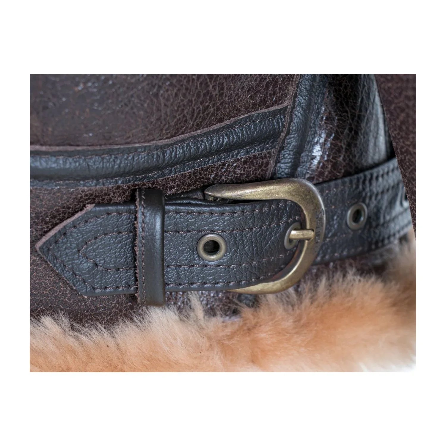 Schott NYC Classic B-3 Sheepskin Leather Bomber Jacket - Brown with Gold (257S)
