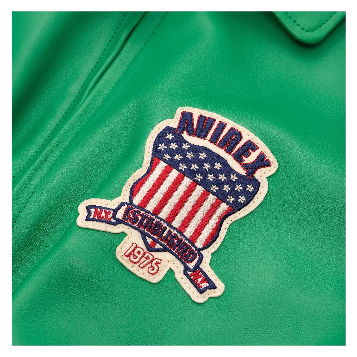 Handcrafted Men’s Avirex Leather Jacket Green Leather Bomber Jacket Classic Style