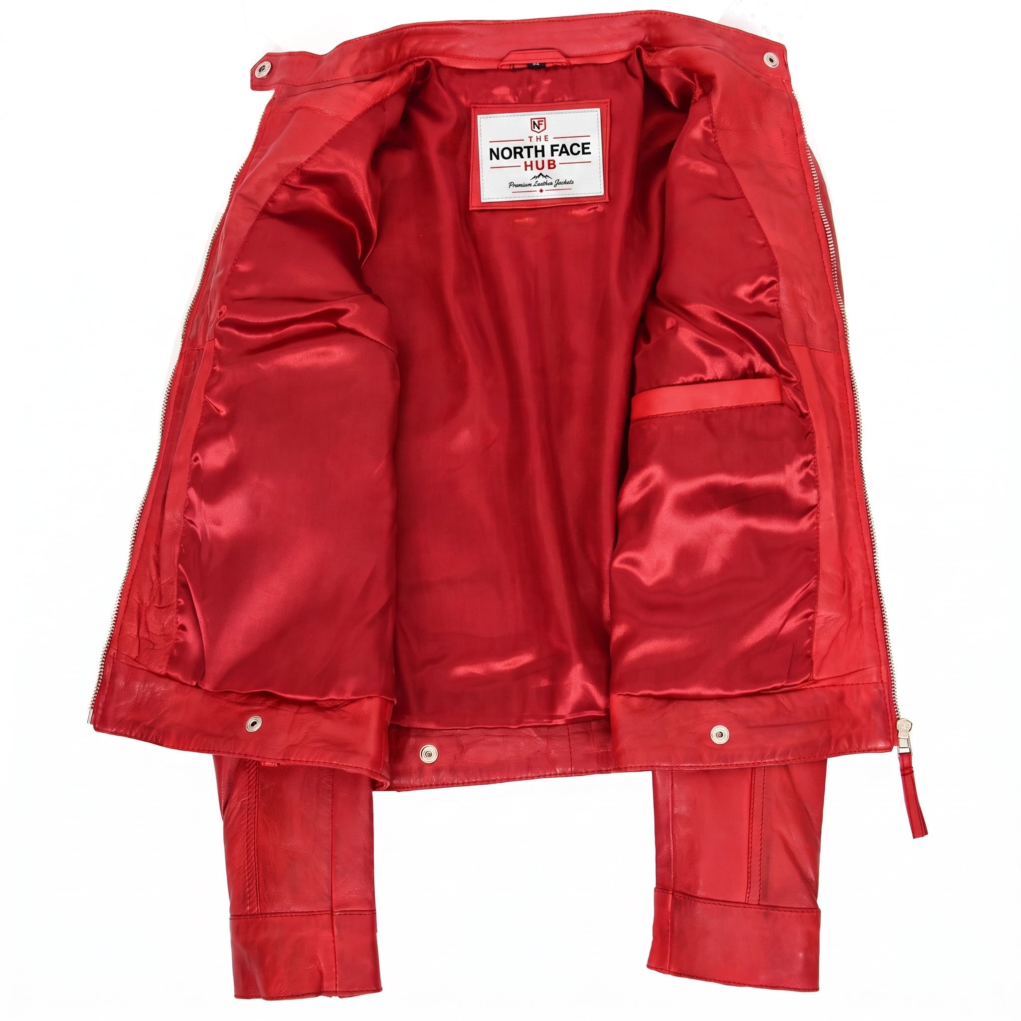Womens Real Leather Biker Jacket Casual Style Annie Ignite Red