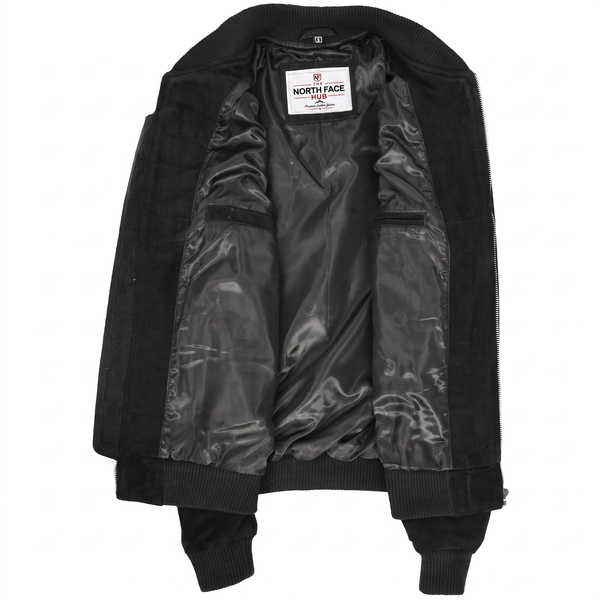 Mens Suede MA-1 Bomber Jacket Trevor Nova Black