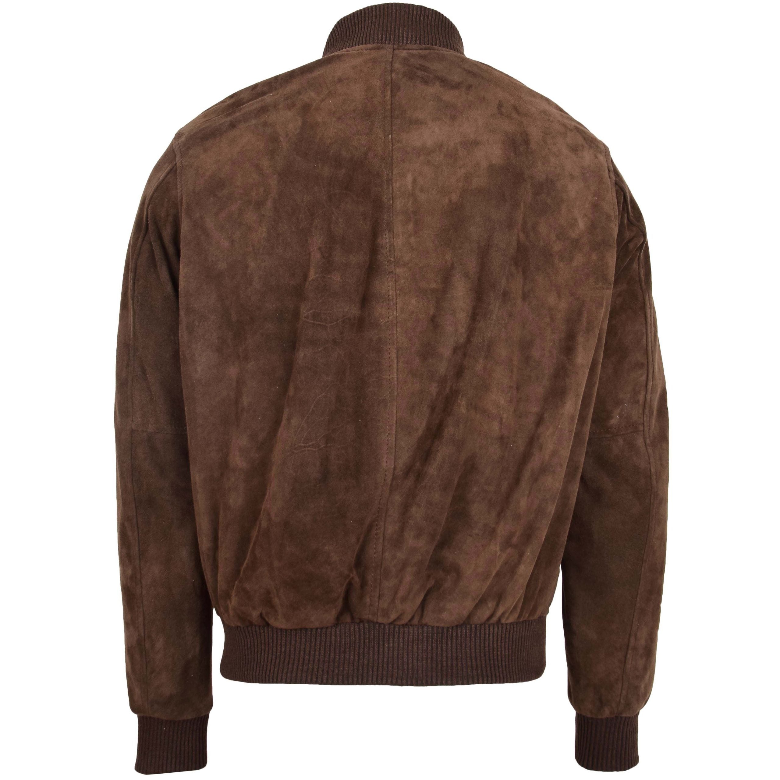 Mens Suede MA-1 Bomber Jacket Trevor Zenith Brown