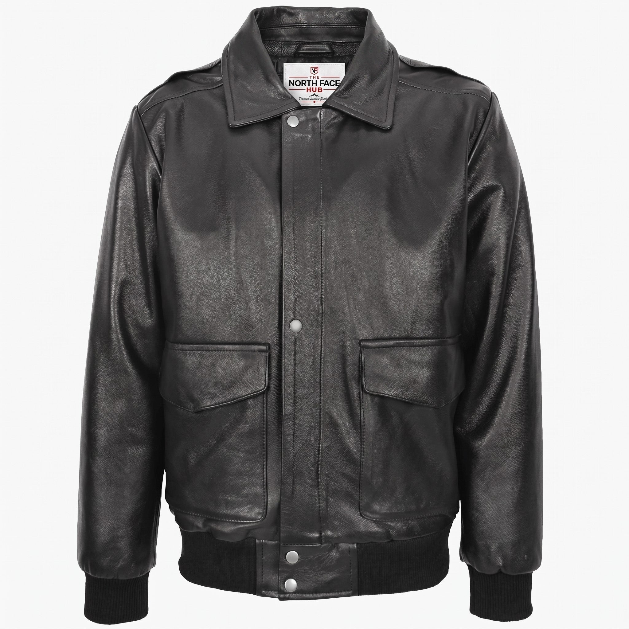 Mens Leather Bomber Jacket G-1 Aviator Style Jarrod Nova Black