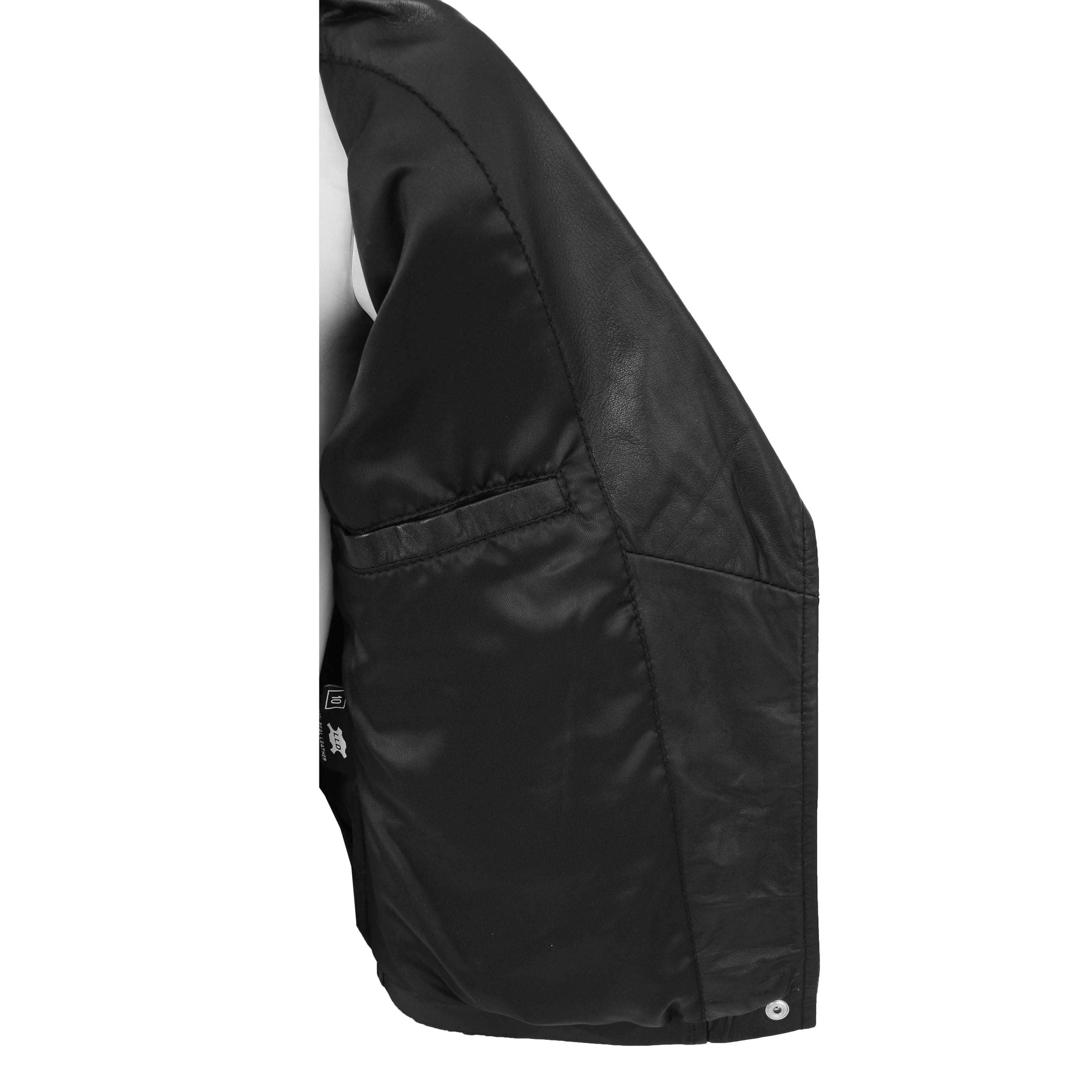 Womens Leather Biker Style Jacket Maya Cross Zip Nova Black