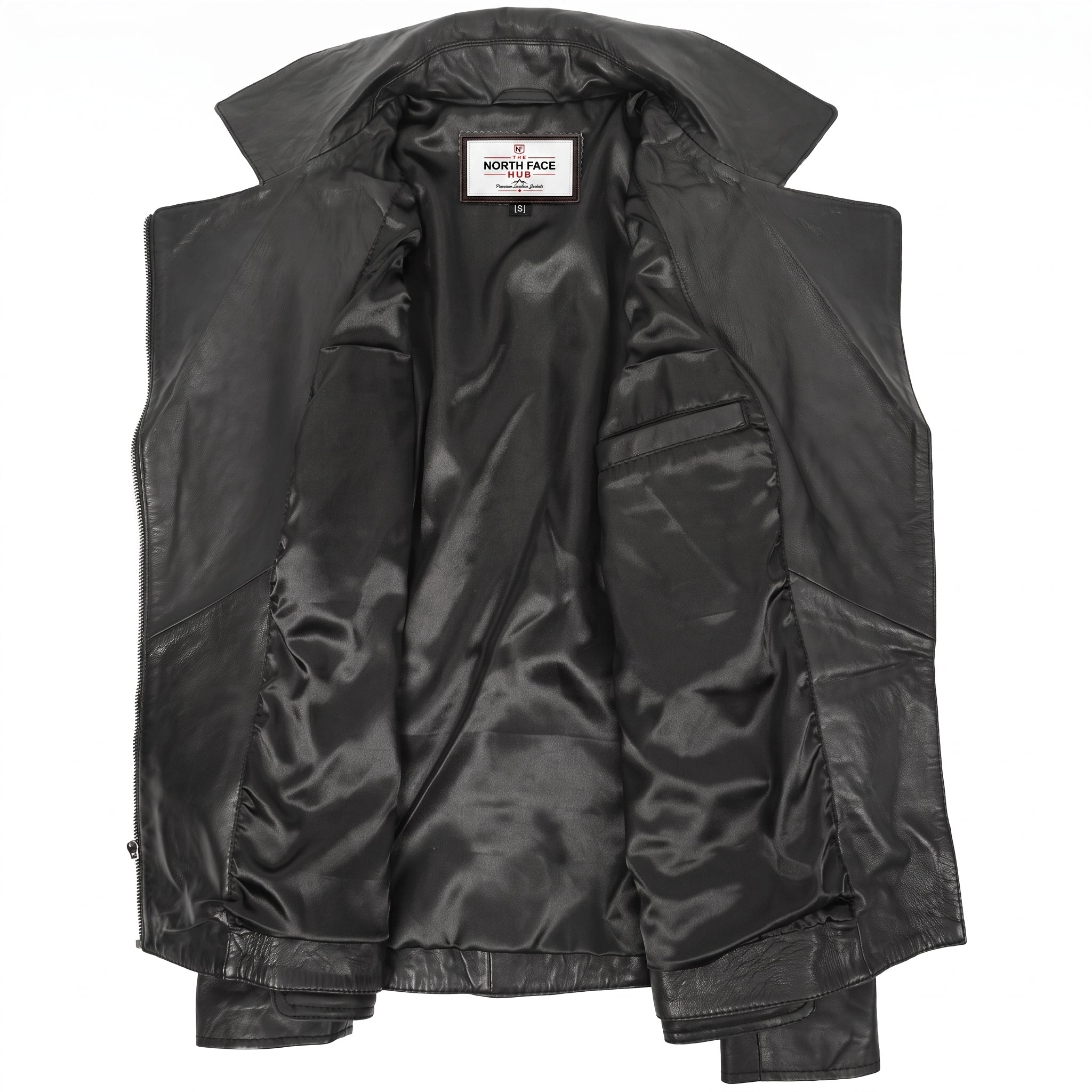 Womens Leather Hip Length Biker Jacket Celia Nova Black