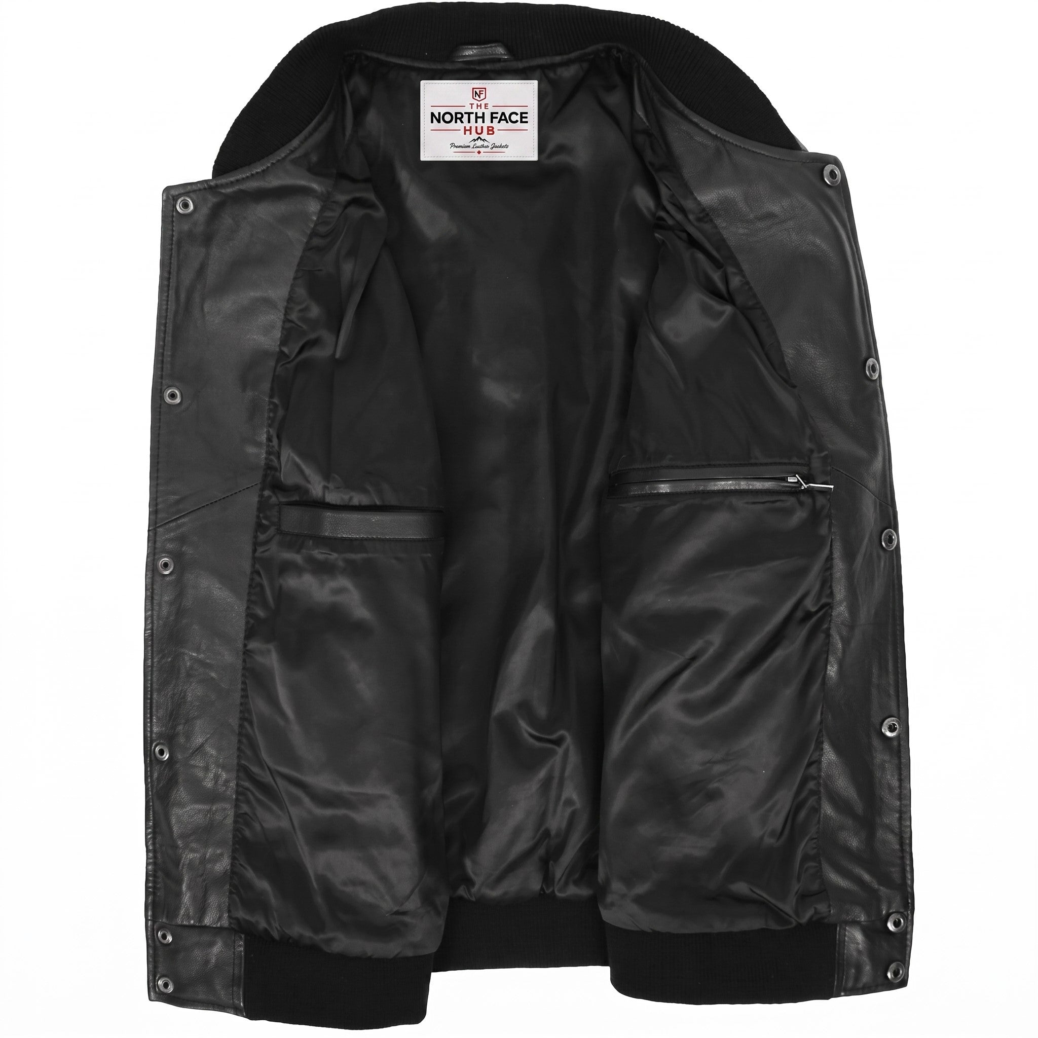 Mens Leather College Boy Varsity Jacket Garry Black Astral White