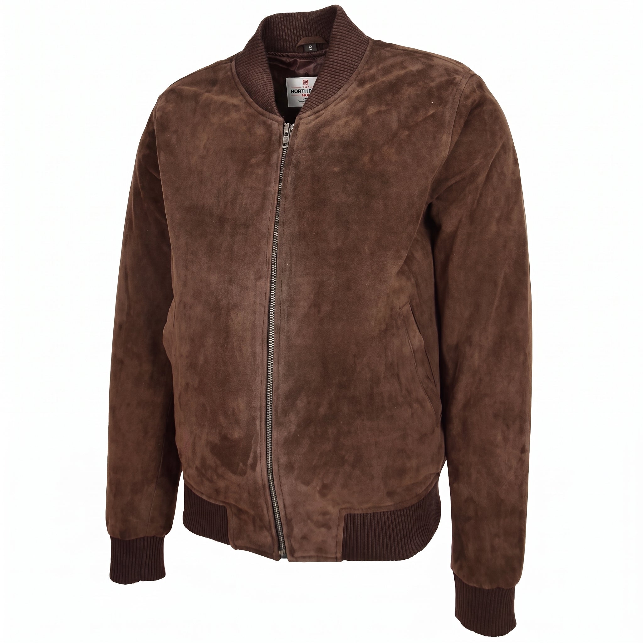 Mens Suede MA-1 Bomber Jacket Trevor Zenith Brown