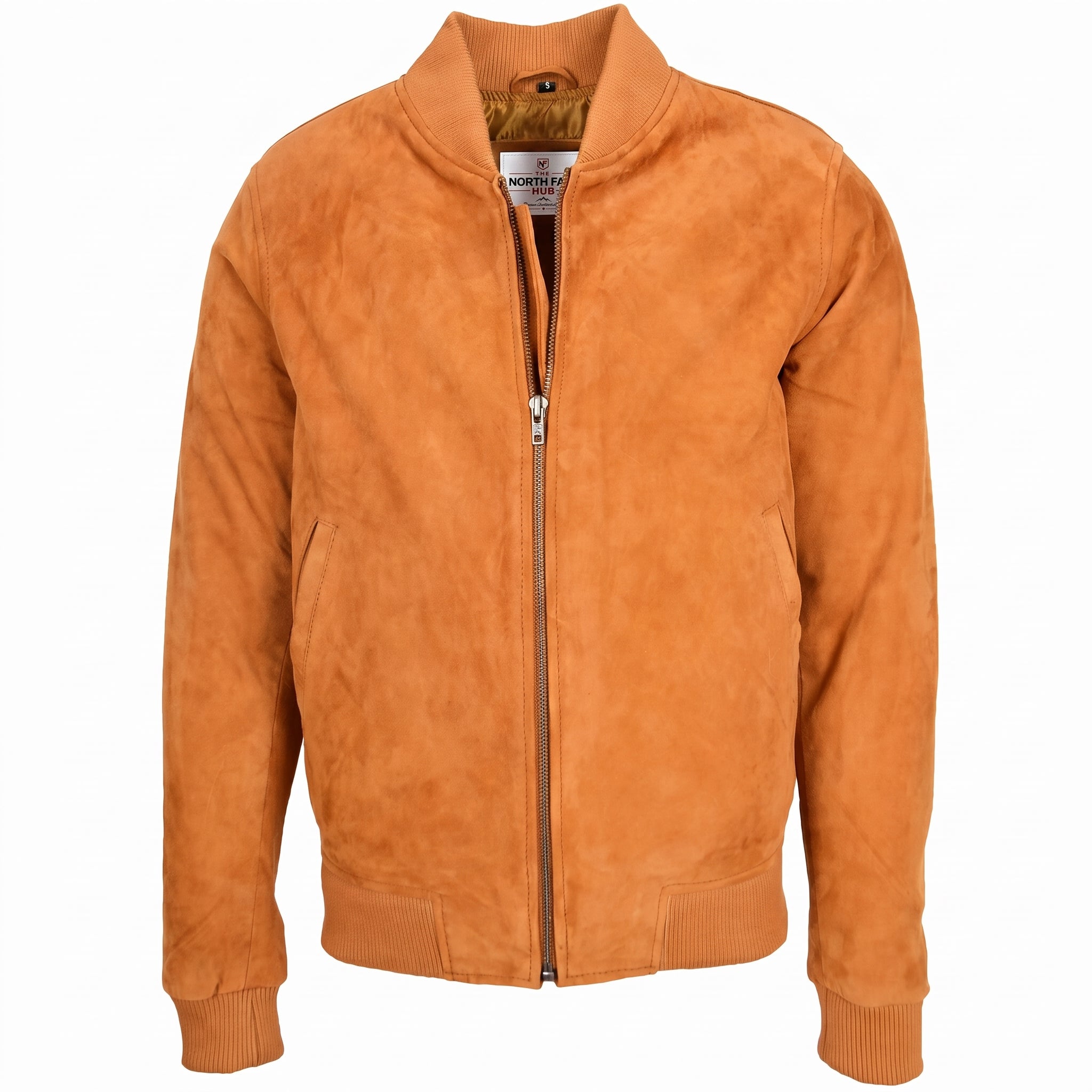 Mens Suede MA-1 Bomber Jacket Trevor Dynamo Tan