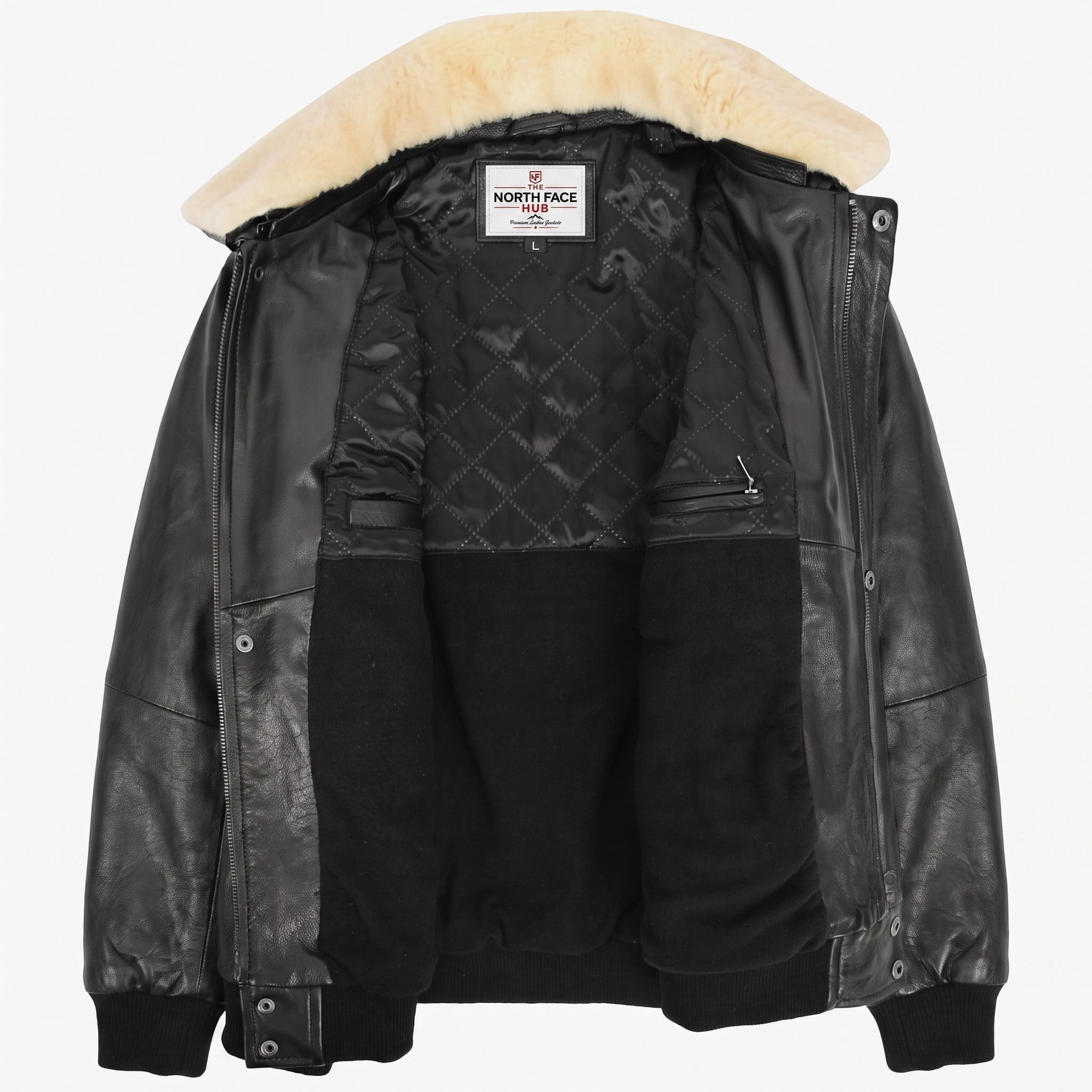 Mens Leather Bomber Jacket G-1 Aviator Style Jarrod Nova Black