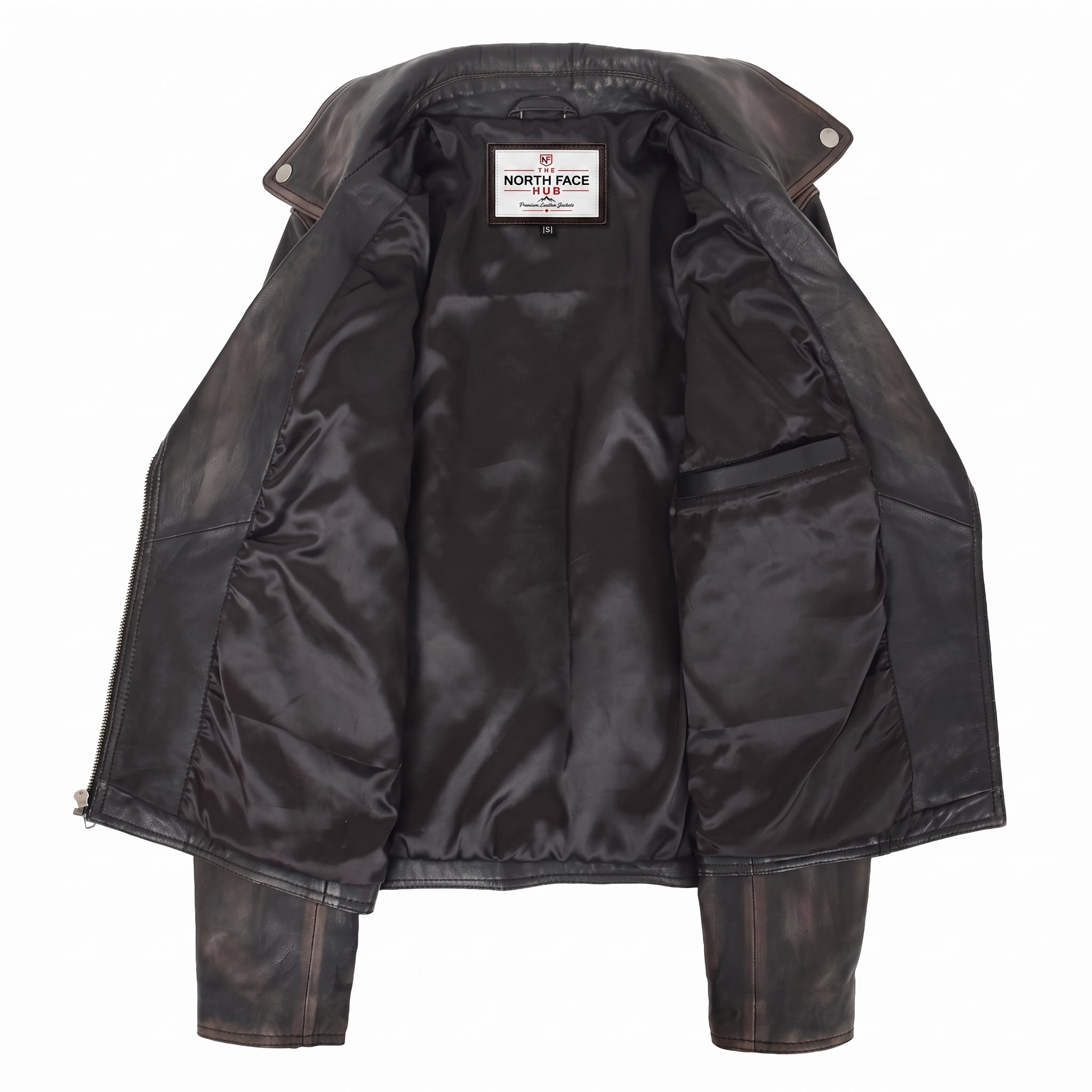 Womens Soft Leather Cross Zip Biker Jacket Lola Vintage Nova Black