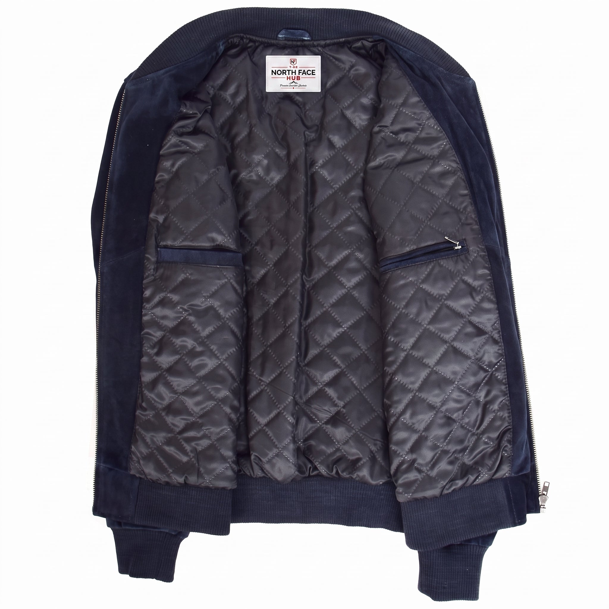 Mens Suede Bomber Varsity Jacket Reg Radiant Blue