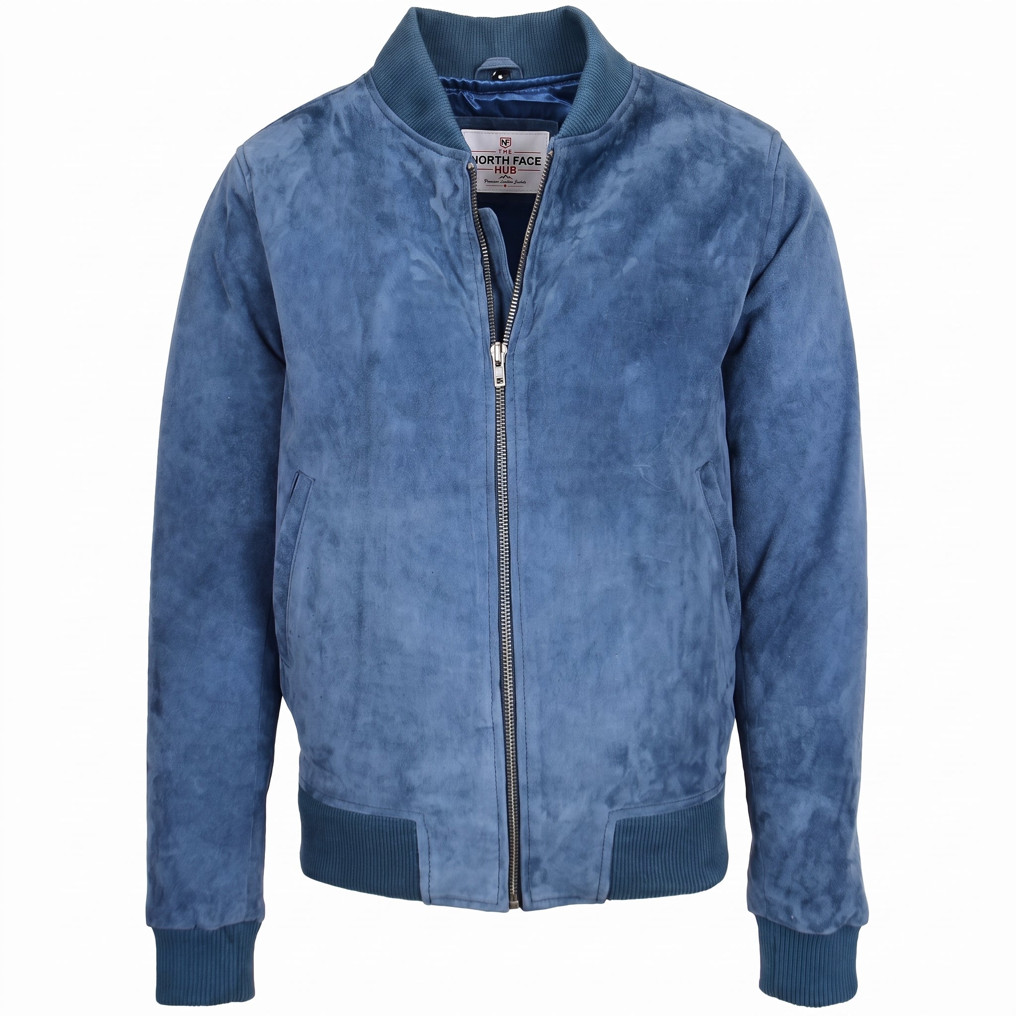 Mens Suede MA-1 Bomber Jacket Trevor Radiant Blue