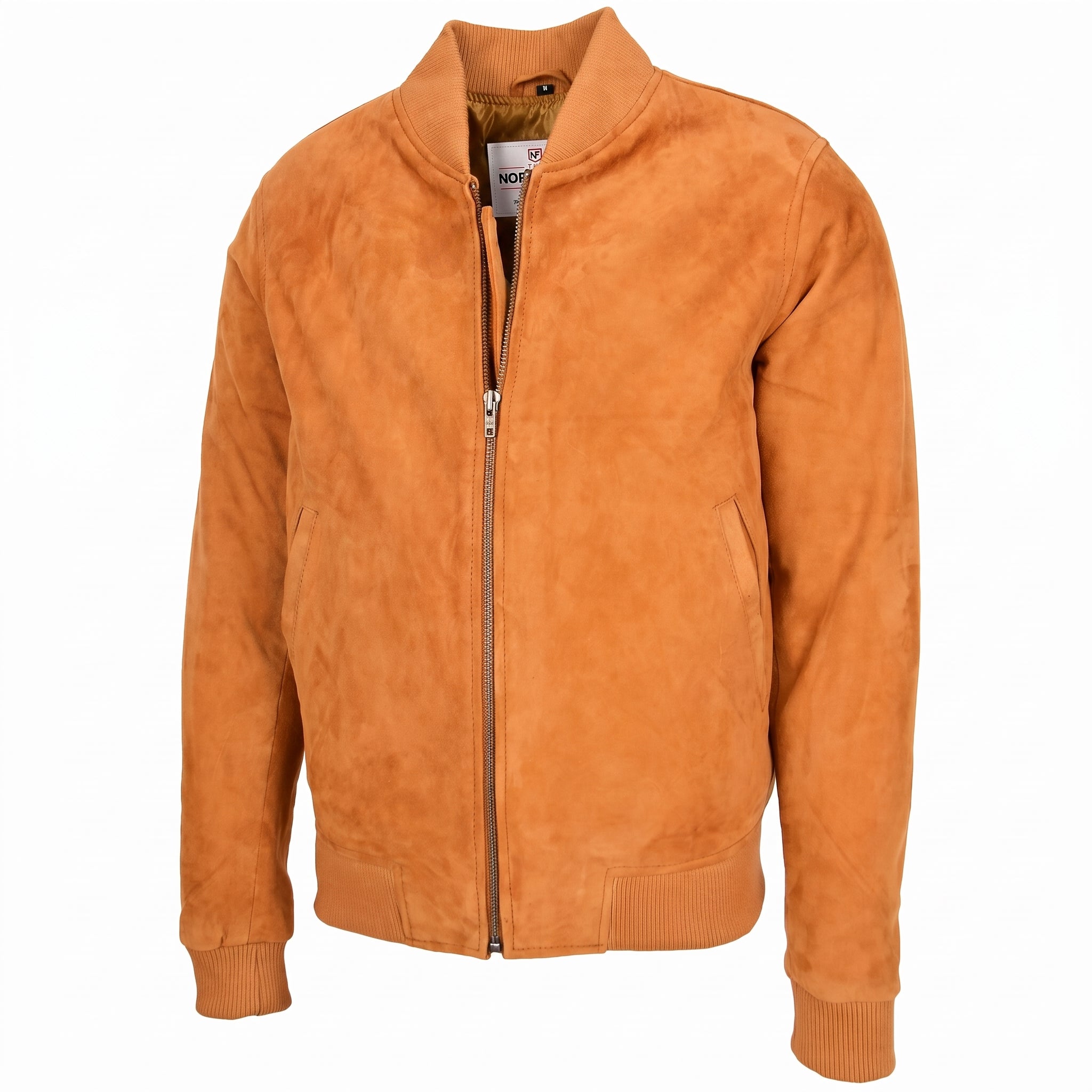Mens Suede MA-1 Bomber Jacket Trevor Dynamo Tan