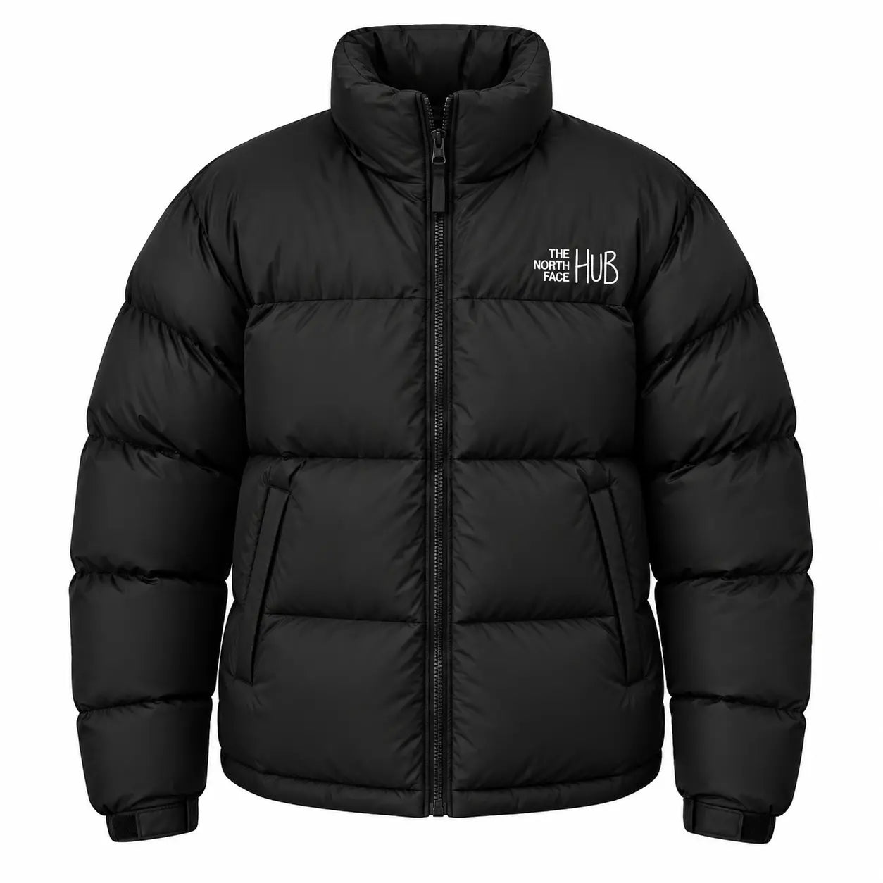 The North Face Hub Black Womens Puffer Jacket – Womens Insulated Winter Jacket / Nuptse Black Puffer Jacket 1996 Retro Coat