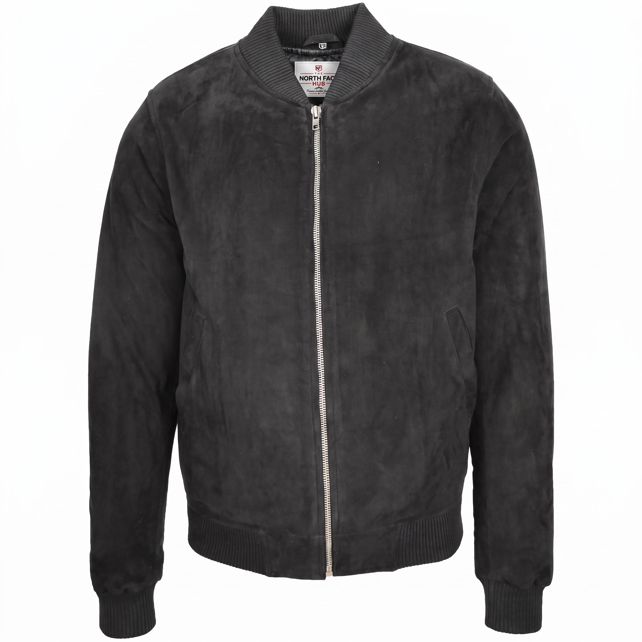 Mens Suede MA-1 Bomber Jacket Trevor Nova Black