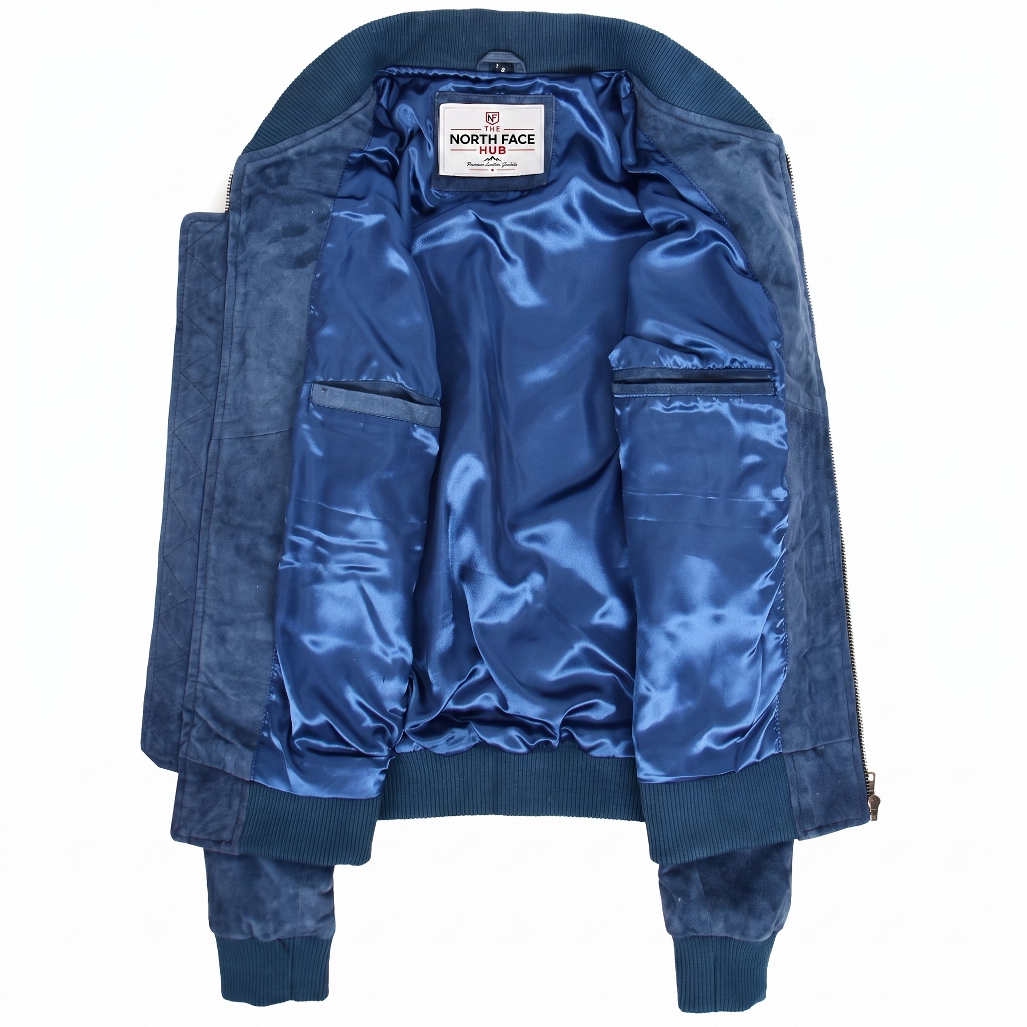 Mens Suede MA-1 Bomber Jacket Trevor Radiant Blue
