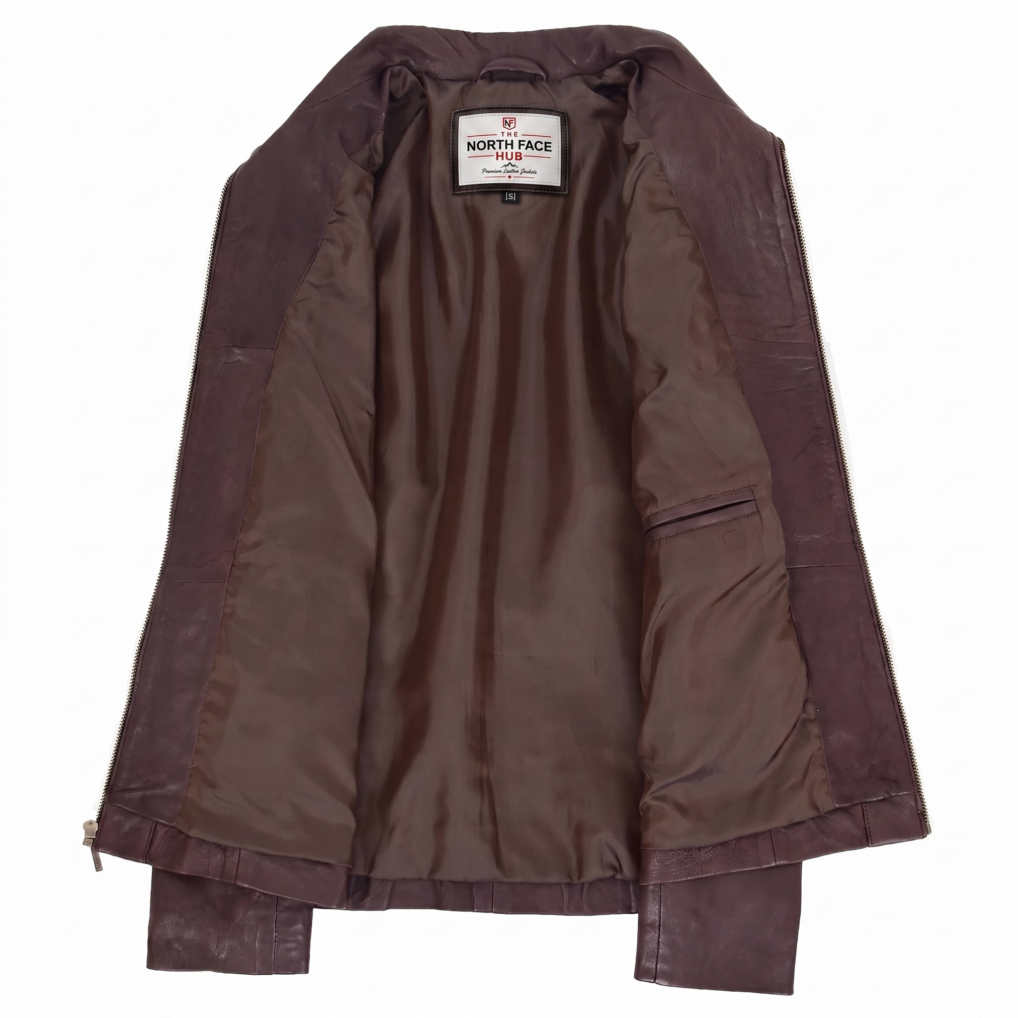 Womens Classic Zip Fastening Leather Jacket Julia Zenith Brown