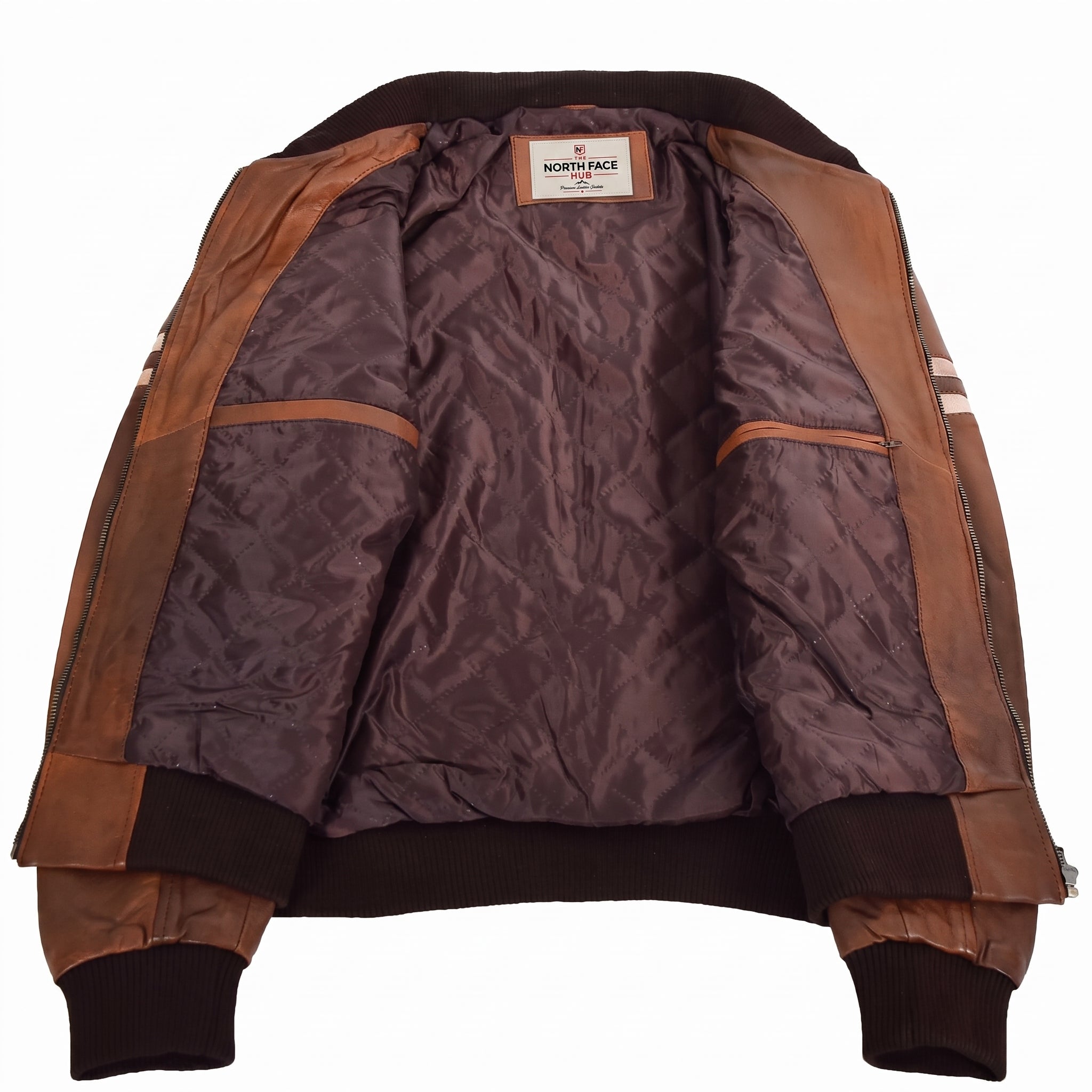 Mens Real Leather Bomber Zip up Detachable Hoodie Jacket Dallas Clestial Cognac