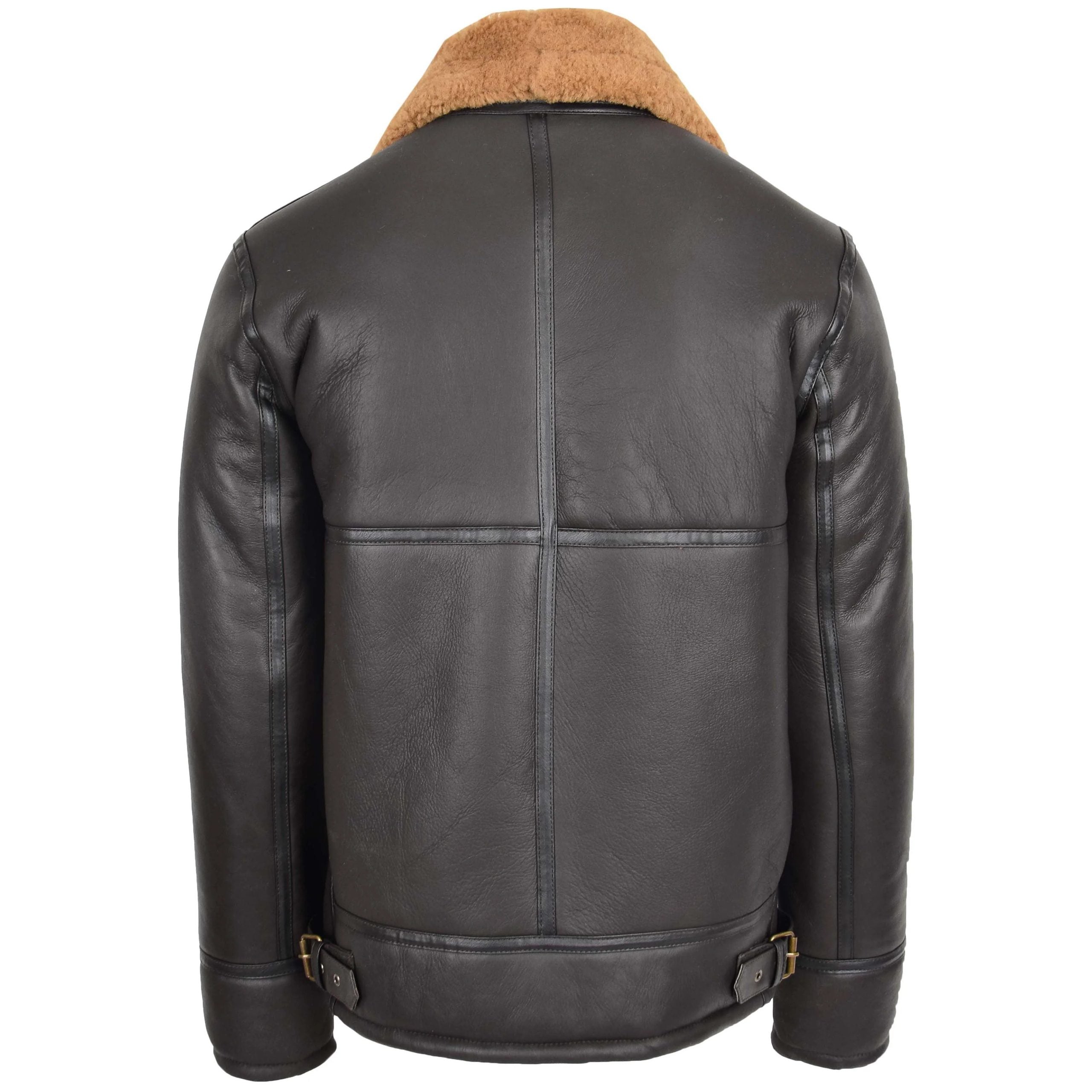 Mens Top Gun Style Sheepskin Jacket Oscar Zenith Brown Ginger