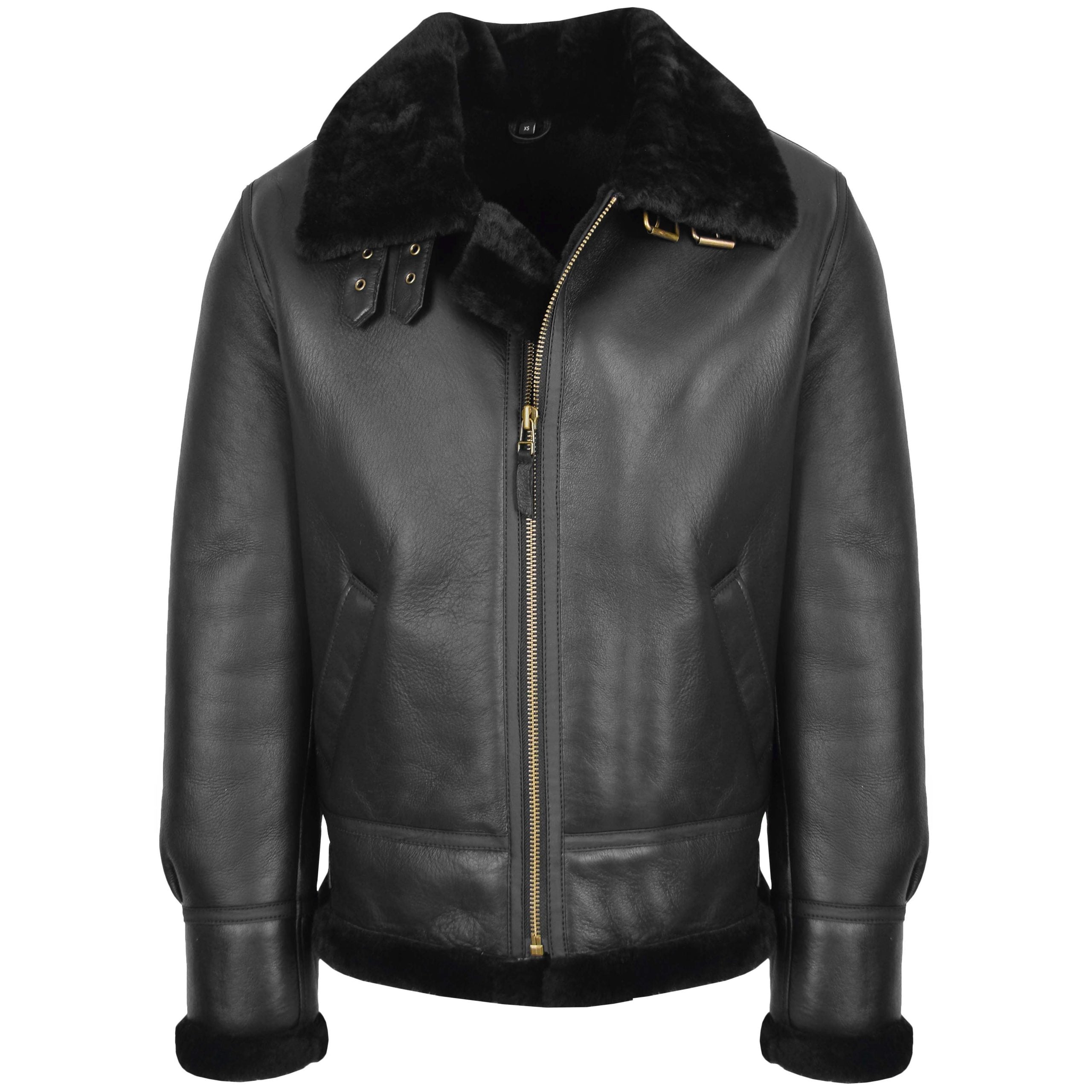 Mens Classic B3 Original Sheepskin Jacket Nova Black