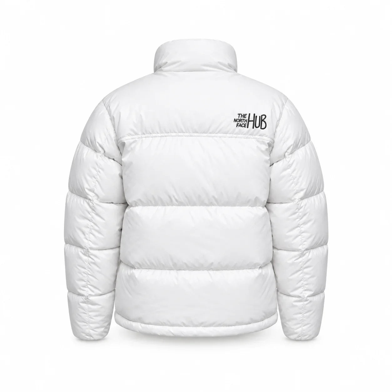 The North Face Hub White Mens Puffer Jacket – Mens Insulated Winter Jacket / Nuptse Puffer Jacket 1996 Retro Coat
