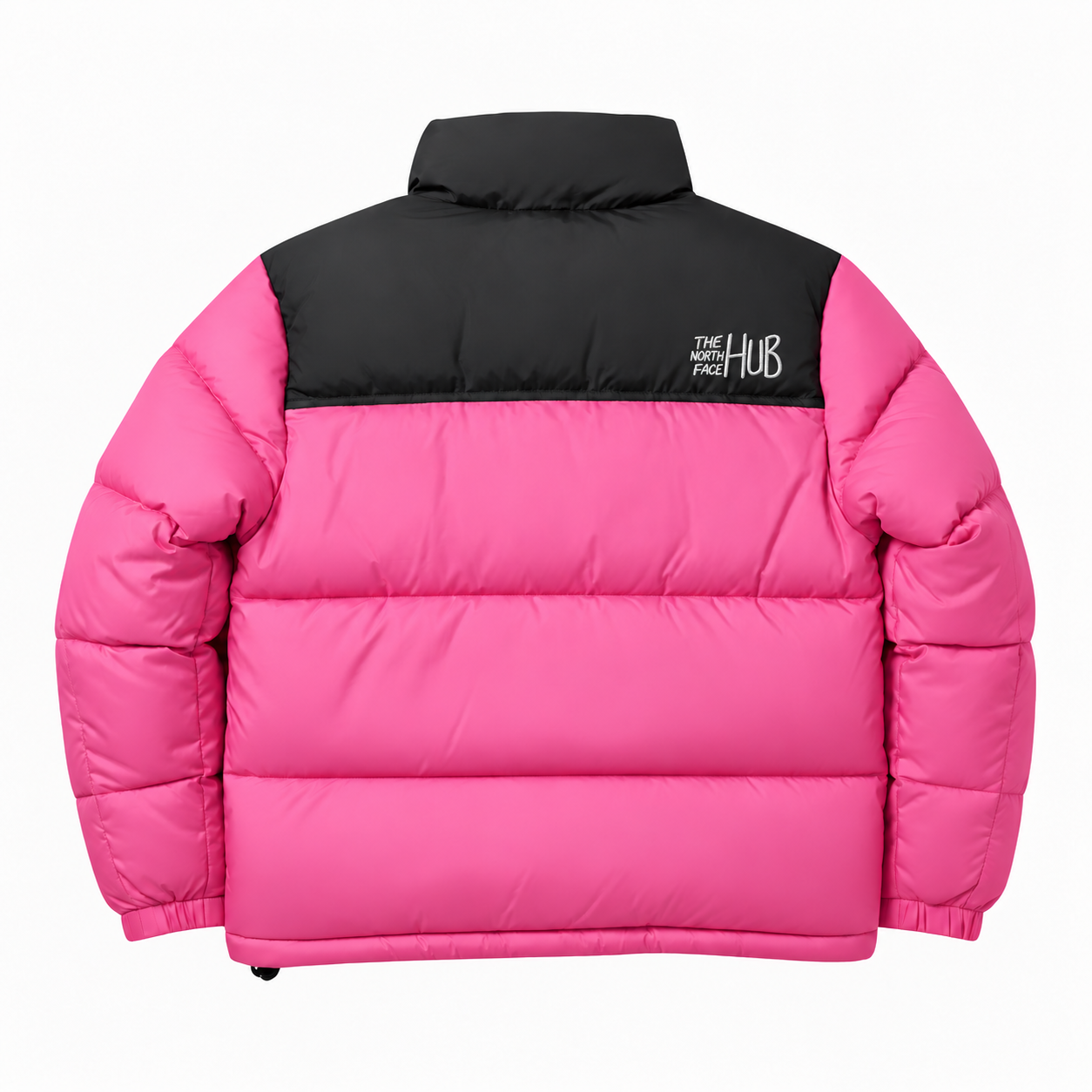 The North Face Hub Hot Pink &amp; Black Womens Puffer Jacket – Womens Insulated Winter Jacket / Nuptse Puffer Jacket 1996 Retro Coat