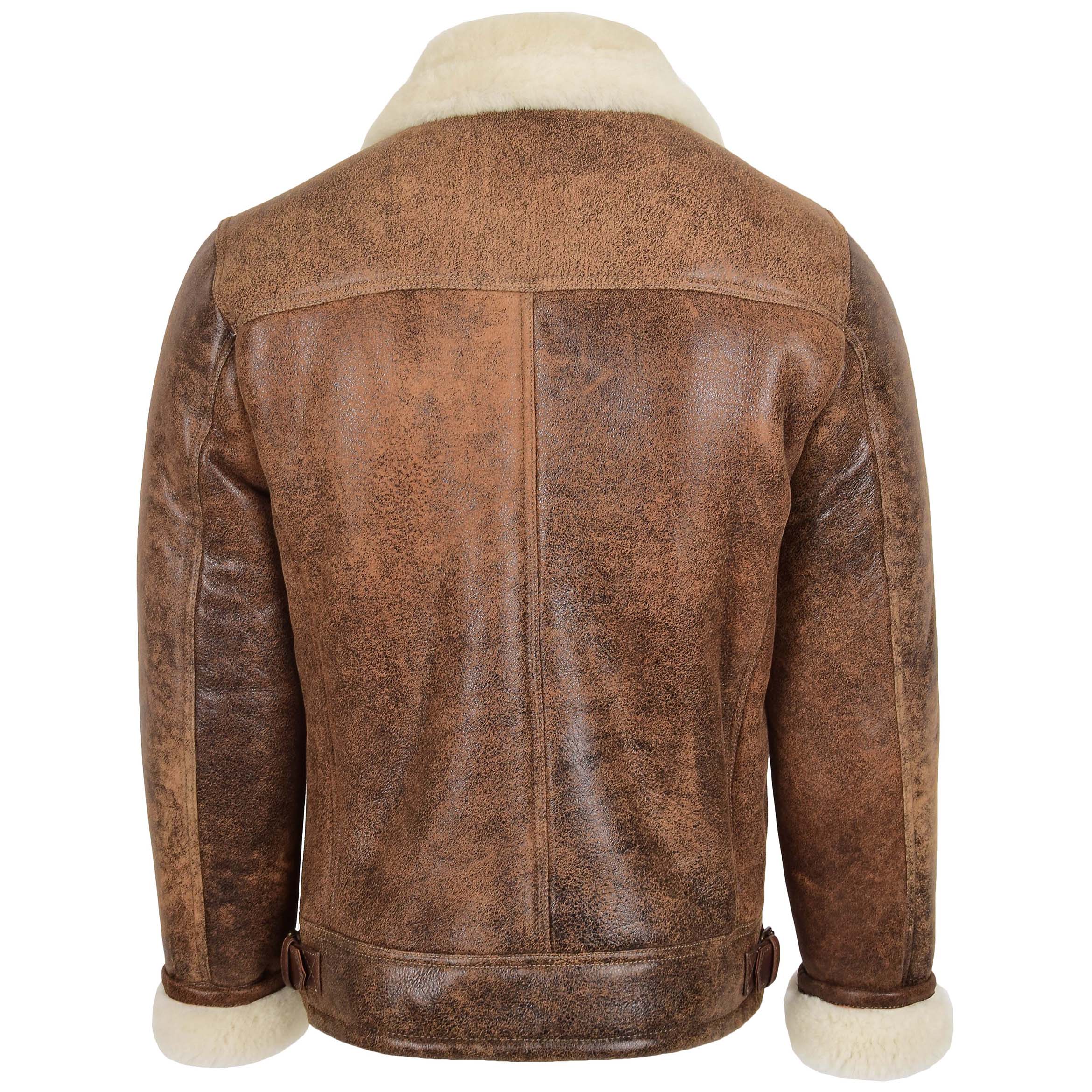Mens Aviator Sheepskin Pilot Jacket Zenith Vintage Brown