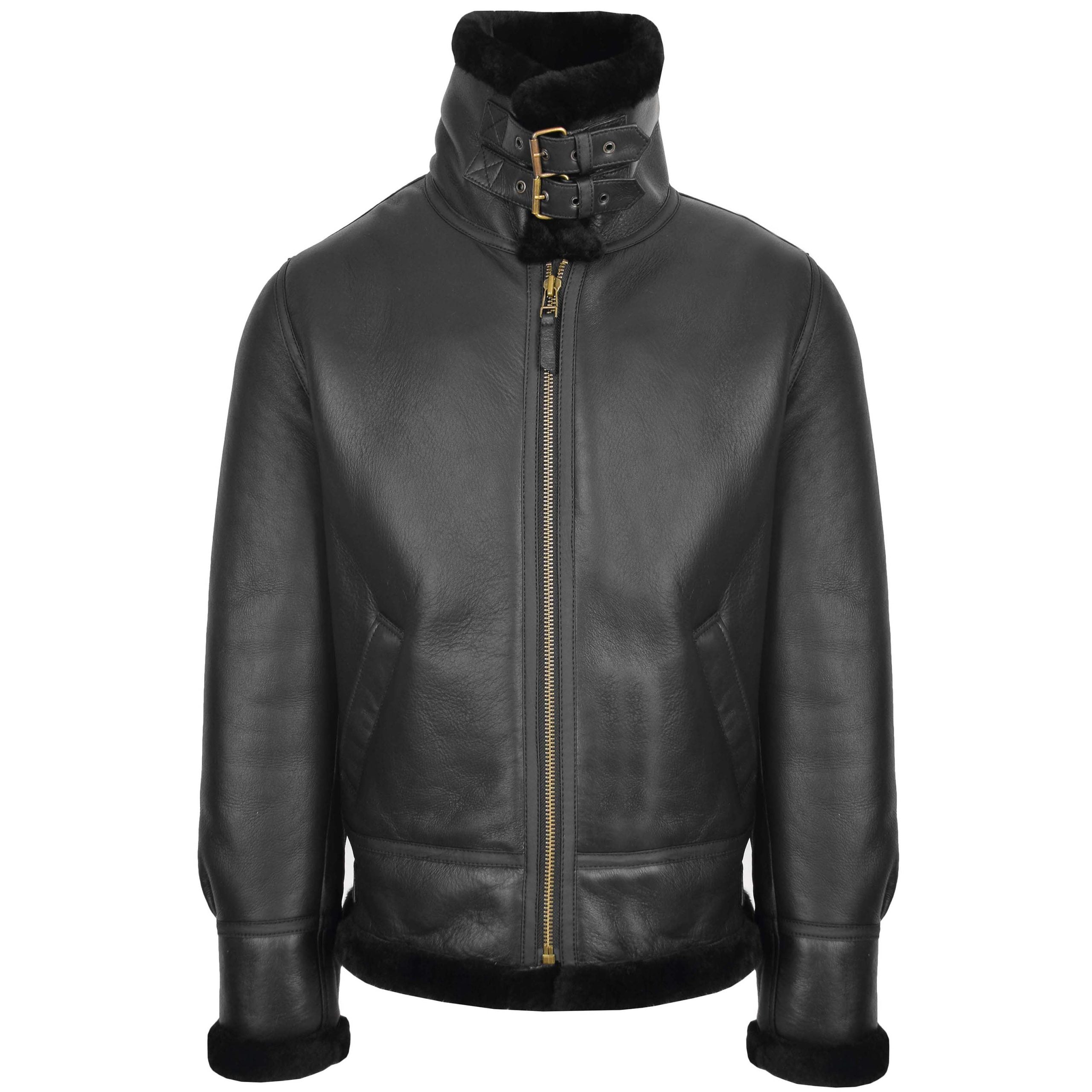 Mens Classic B3 Original Sheepskin Jacket Nova Black