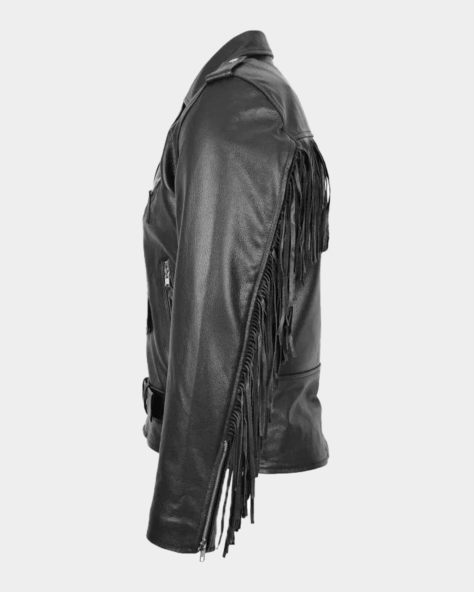 Mens Heavy Duty Leather Biker Brando Jacket Nova Black