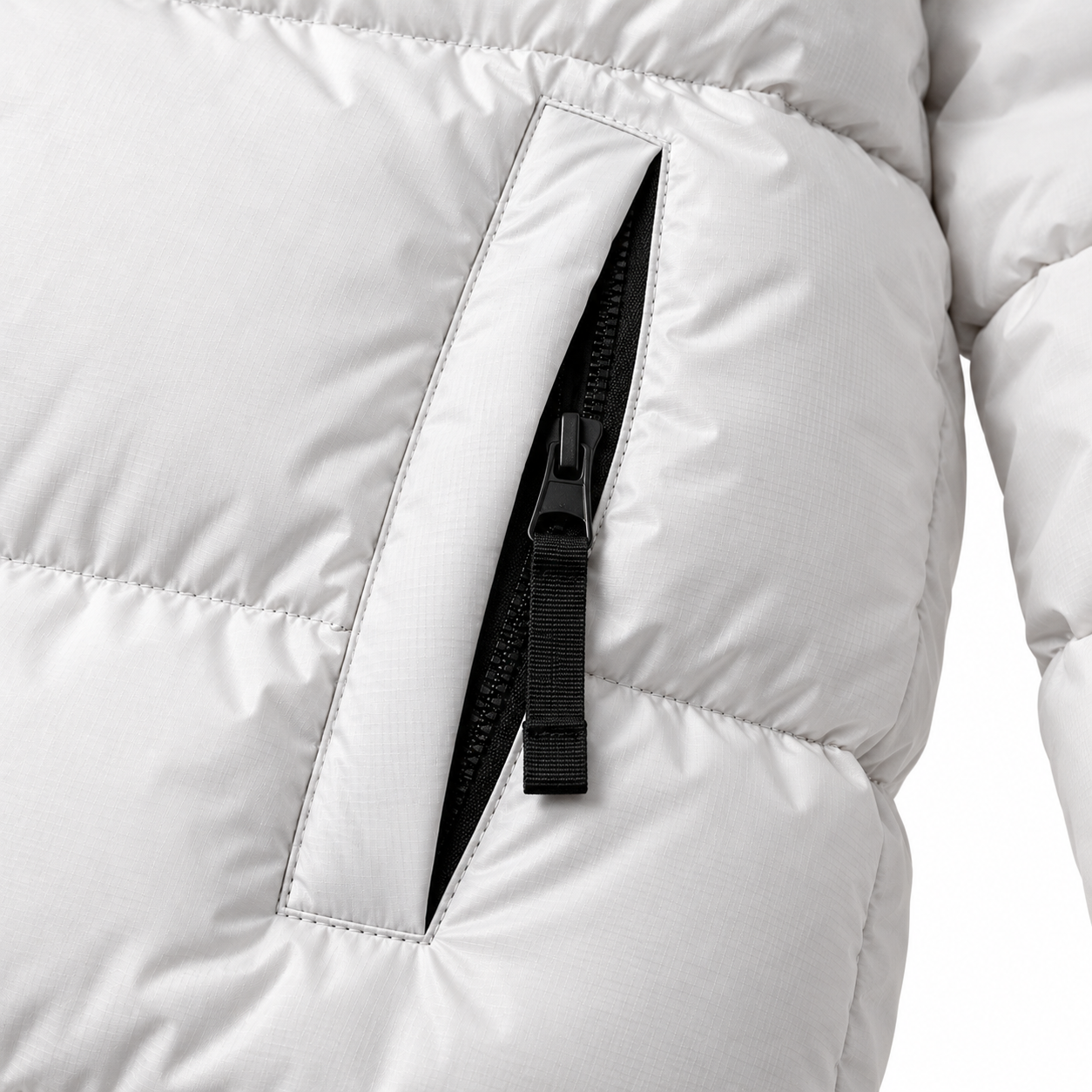 The North Face Hub White Mens Puffer Jacket – Mens Insulated Winter Jacket / Nuptse Puffer Jacket 1996 Retro Coat