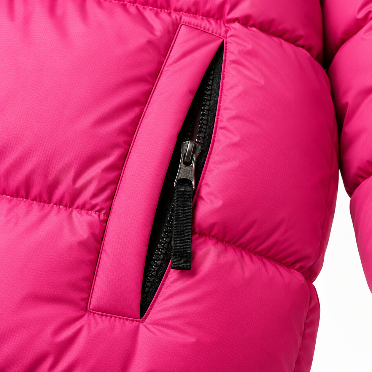 The North Face Hub Hot Pink & Black Mens Puffer Jacket – Mens Insulated Winter Jacket / Nuptse Puffer Jacket 1996 Retro Coat