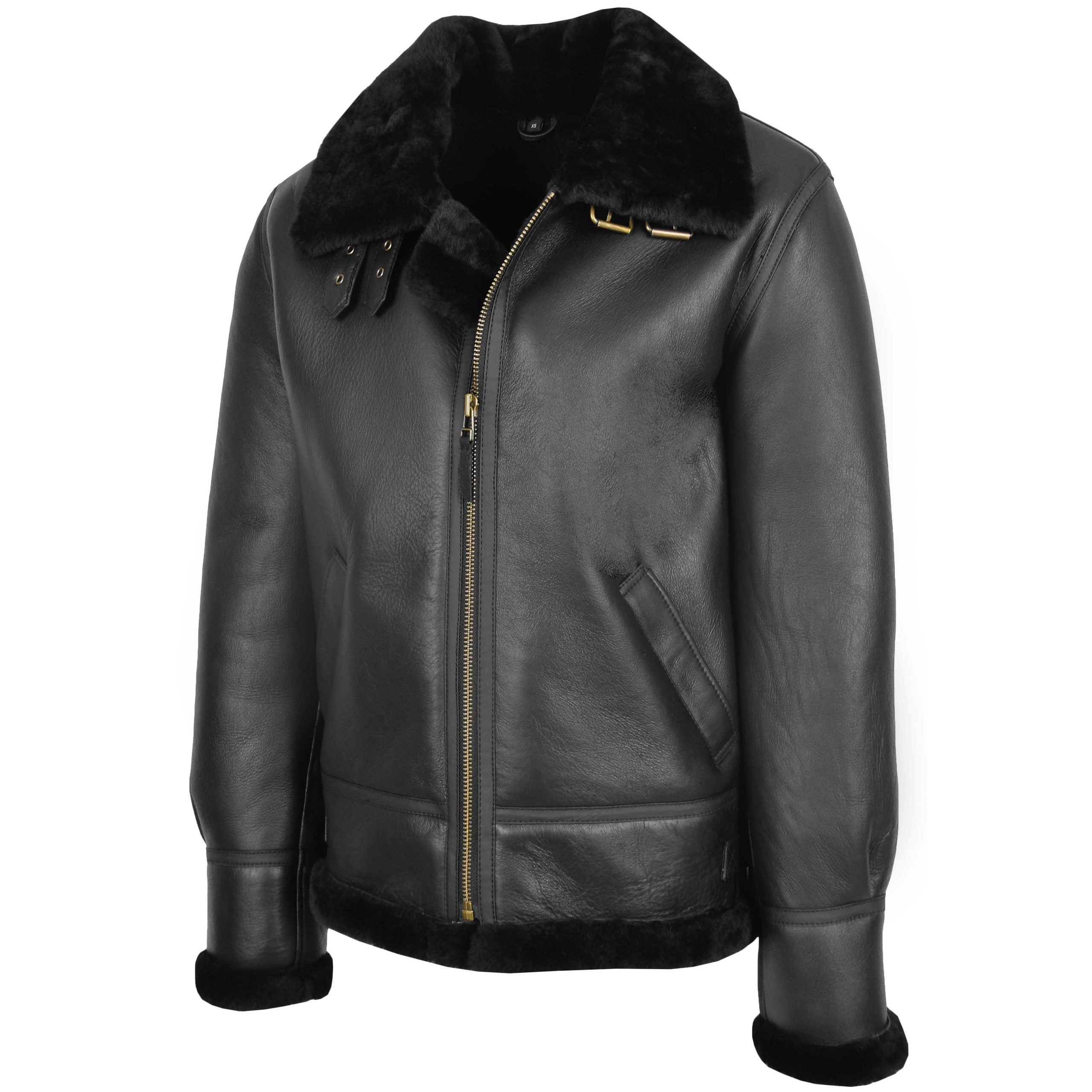 Mens Classic B3 Original Sheepskin Jacket Nova Black