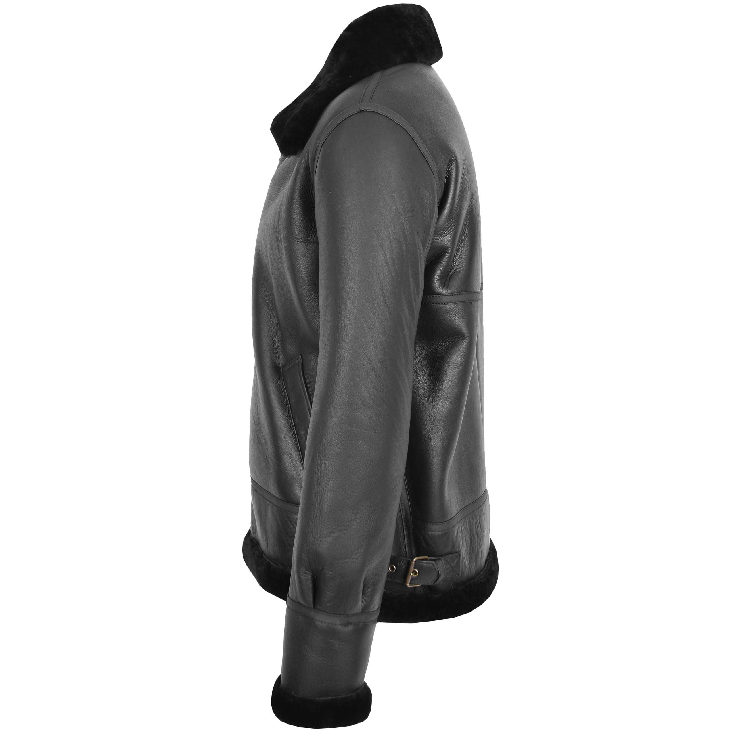 Mens Classic B3 Original Sheepskin Jacket Nova Black