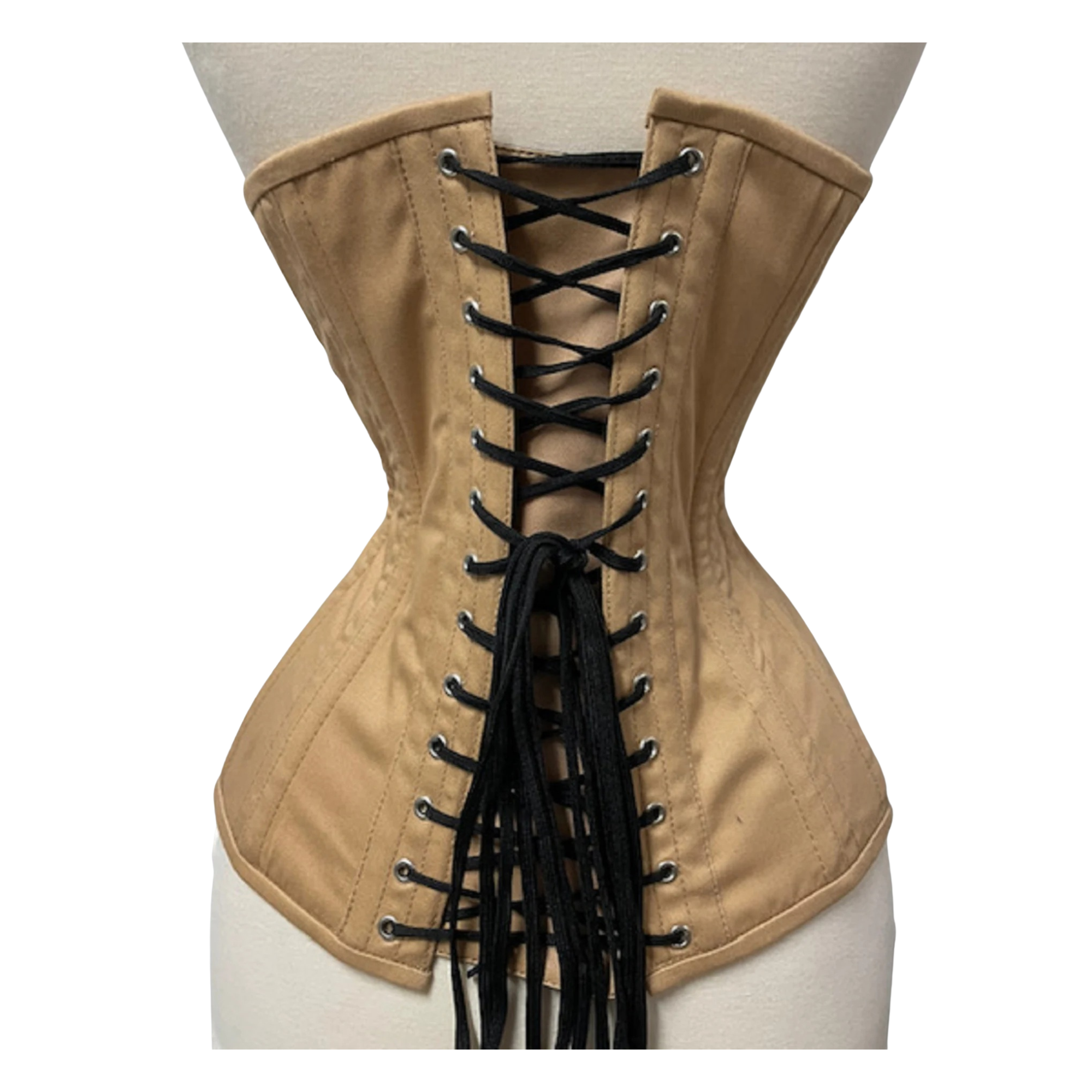 Handmade Beige Underbust Corset Double Steel Boned Short Torso Waist Trainer