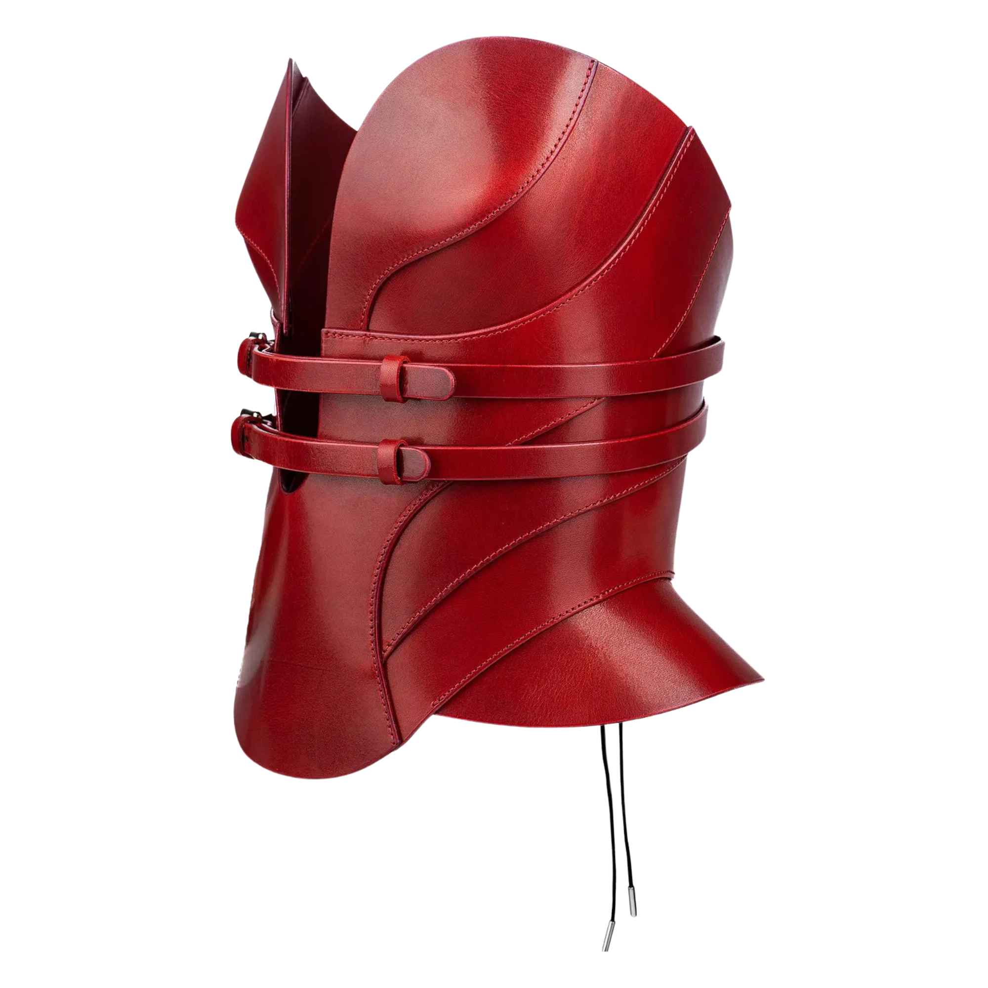 Handmade Red Leather Overbust Corset Top Luxury Viking Gothic Bustier