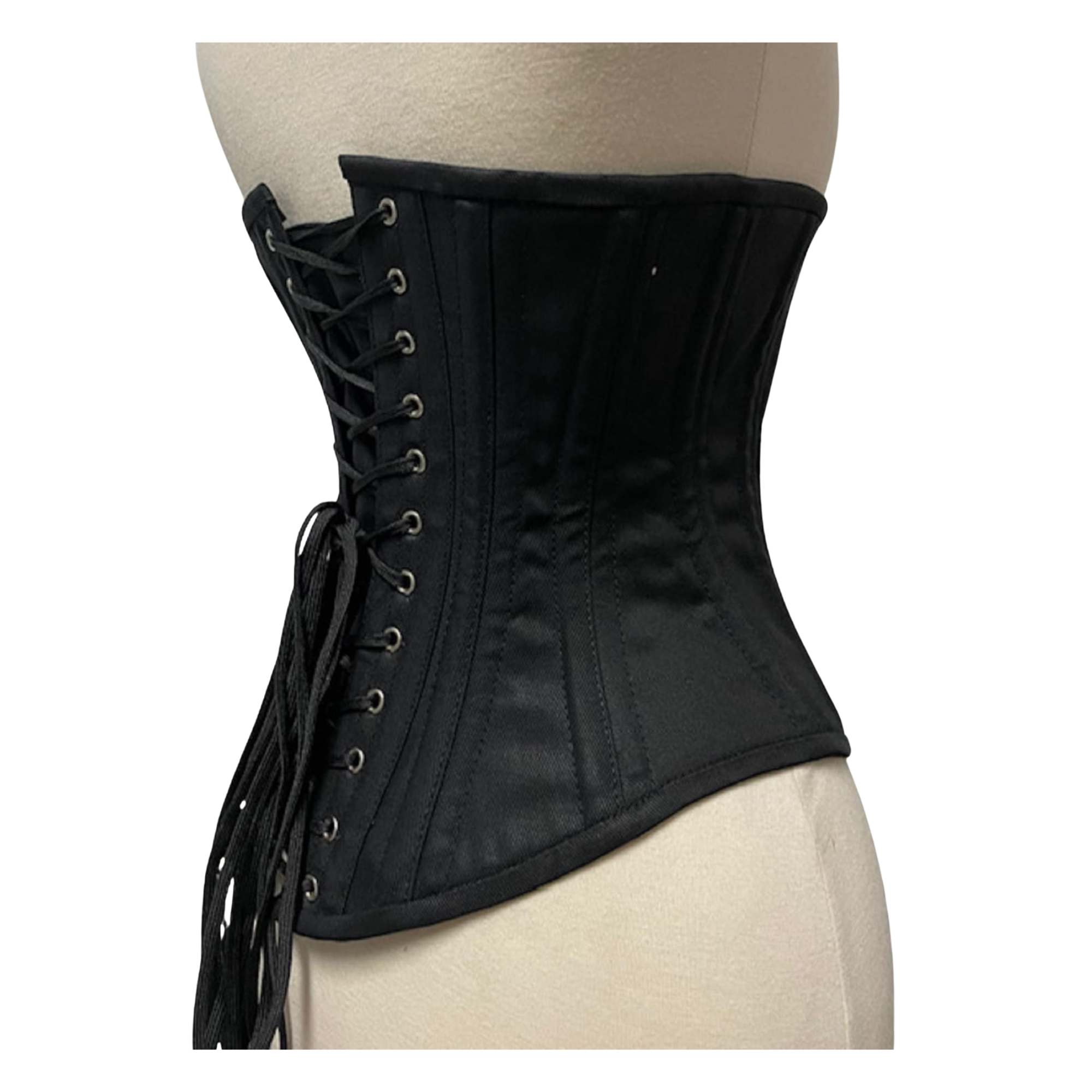 Custom-Made Heavy Duty Underbust Steel Boned Corset Black Waist Training Shapewear