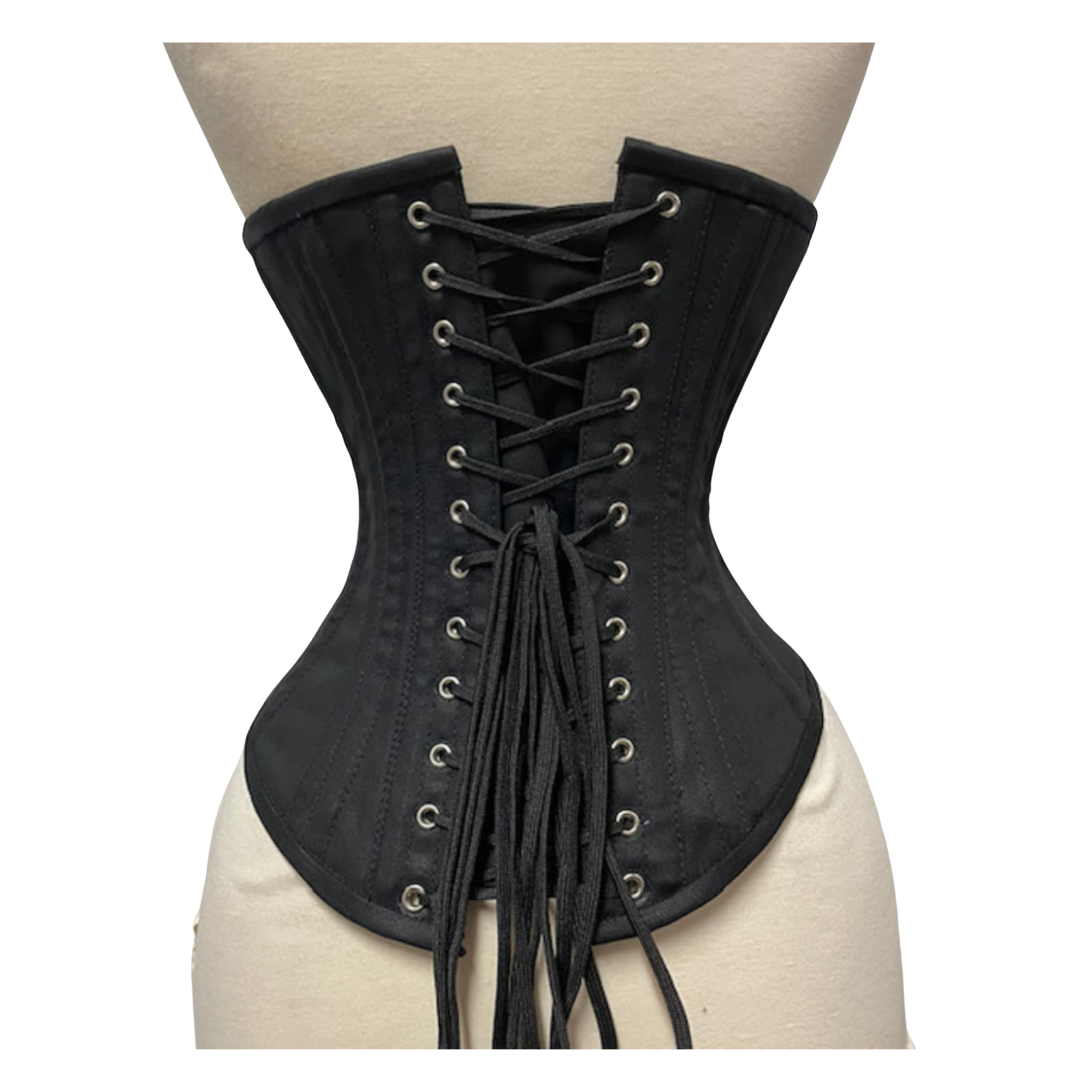Custom-Made Heavy Duty Underbust Steel Boned Corset Black Waist Training Shapewear