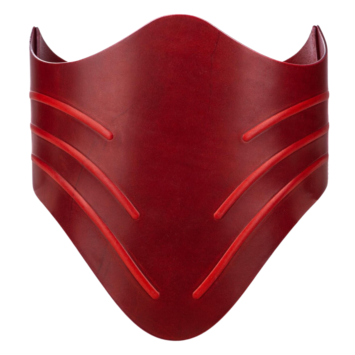 Handcrafted Victorian Red Leather Overbust Corset Steel Boned Gothic Basque
