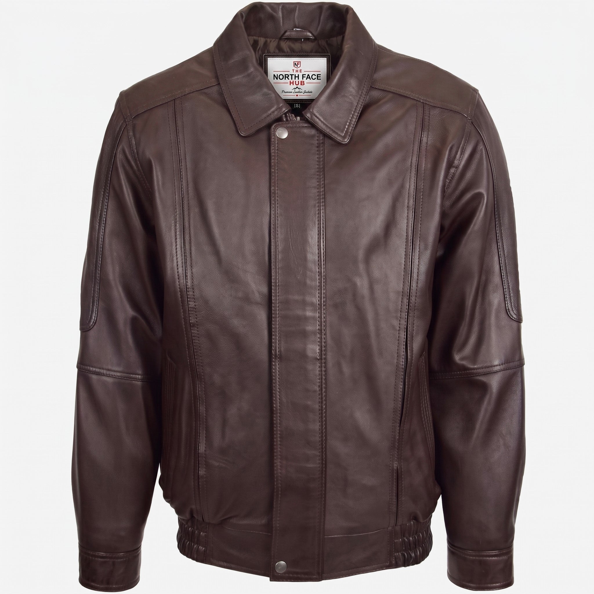 Mens Bomber Leather Jacket Classic Style Jim Zenith Brown Nappa