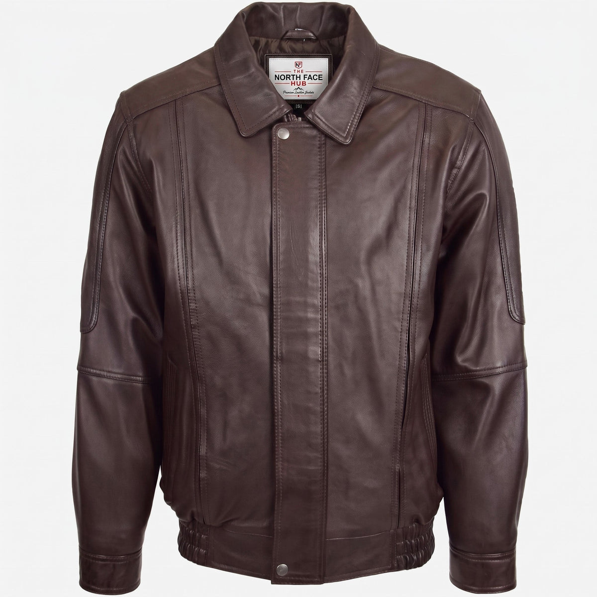 Mens Bomber Leather Jacket Classic Style Jim Zenith Brown Nappa