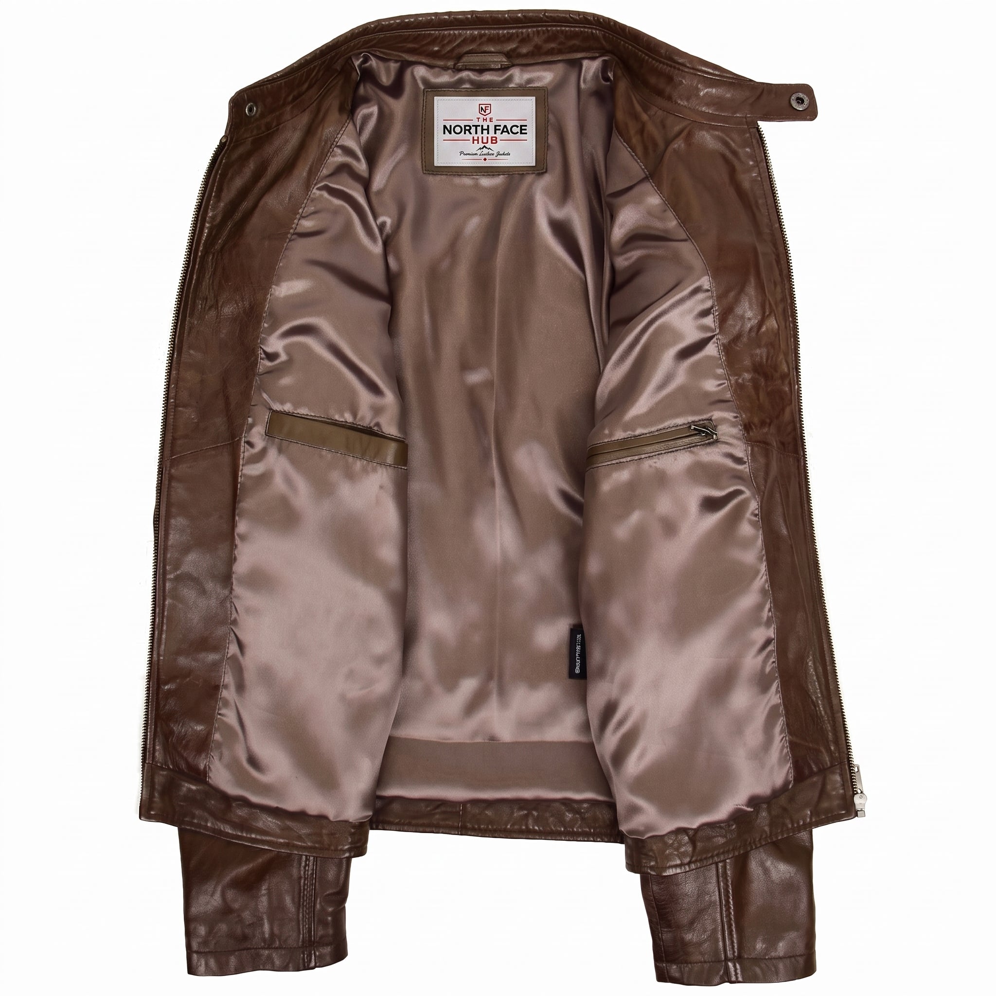 Mens Leather Biker Style Jacket with Quilt Detail Fusion Timber
