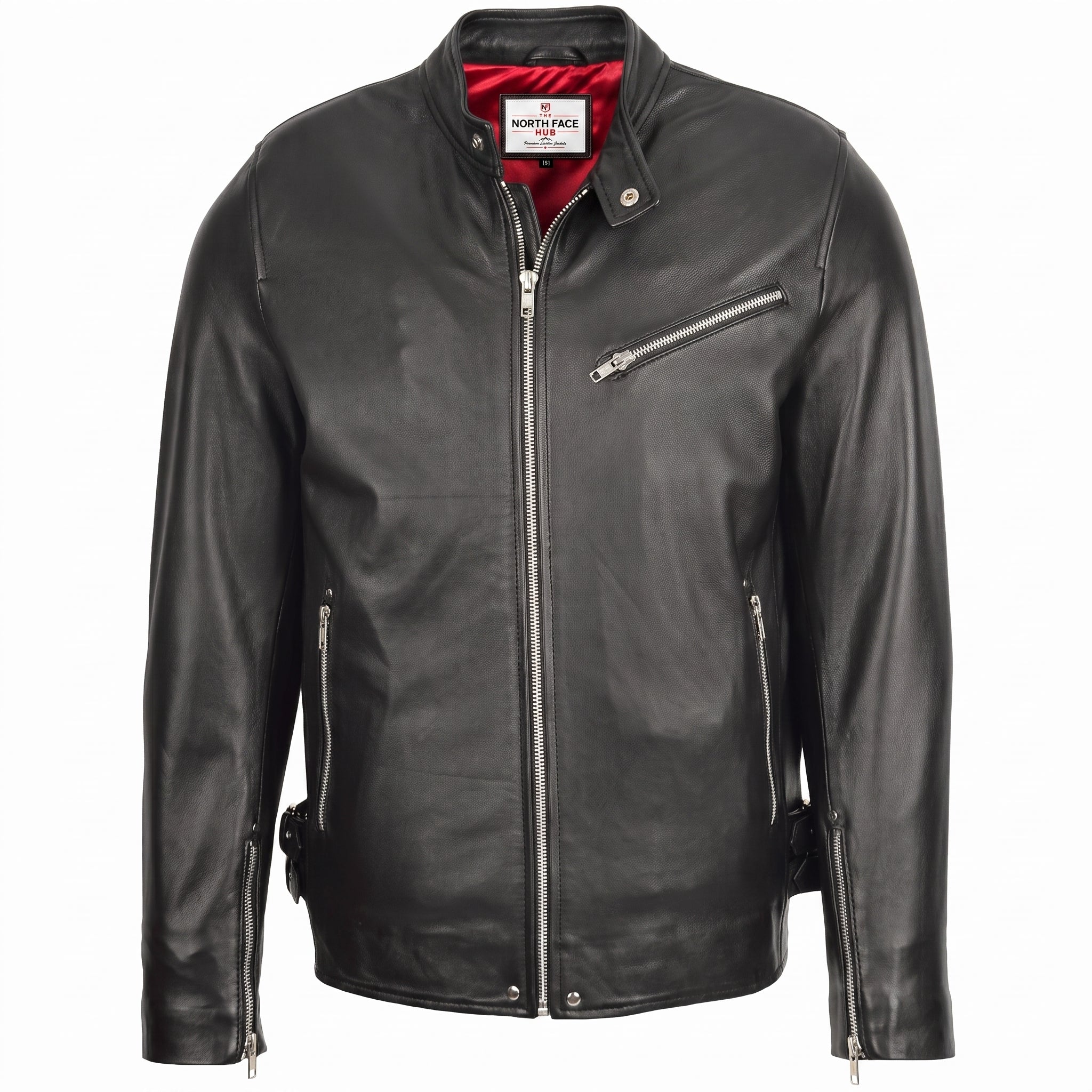 Mens Leather Cafe Racer Casual Biker Jacket Gerard Nova Black